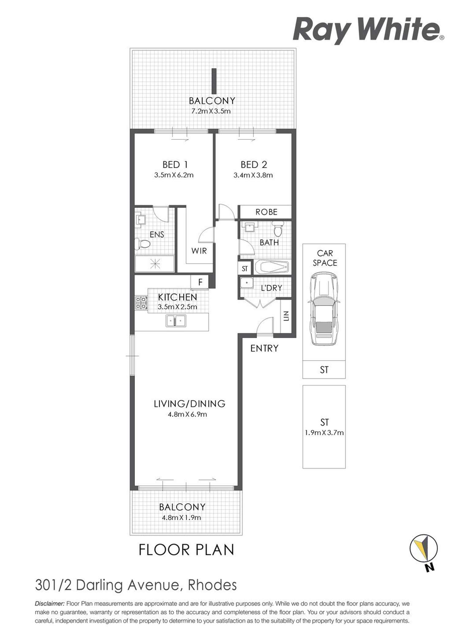 Floorplan of Homely apartment listing, 301/2 Darling Avenue, Rhodes NSW 2138