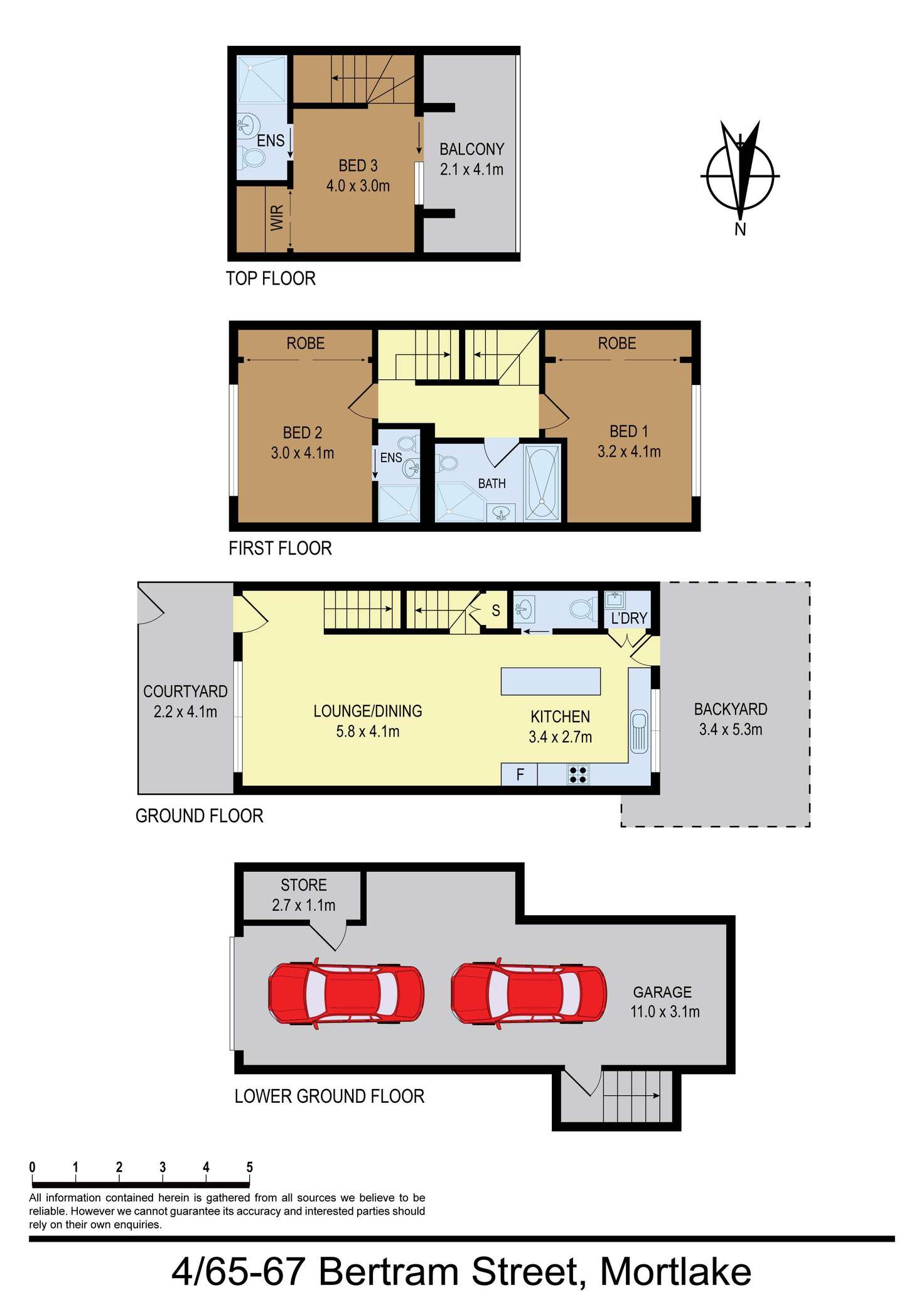 Floorplan of Homely townhouse listing, 4/65 Bertram Street, Mortlake NSW 2137