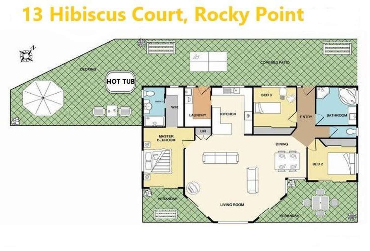 Floorplan of Homely house listing, 13 Hibiscus Court, Rocky Point QLD 4873