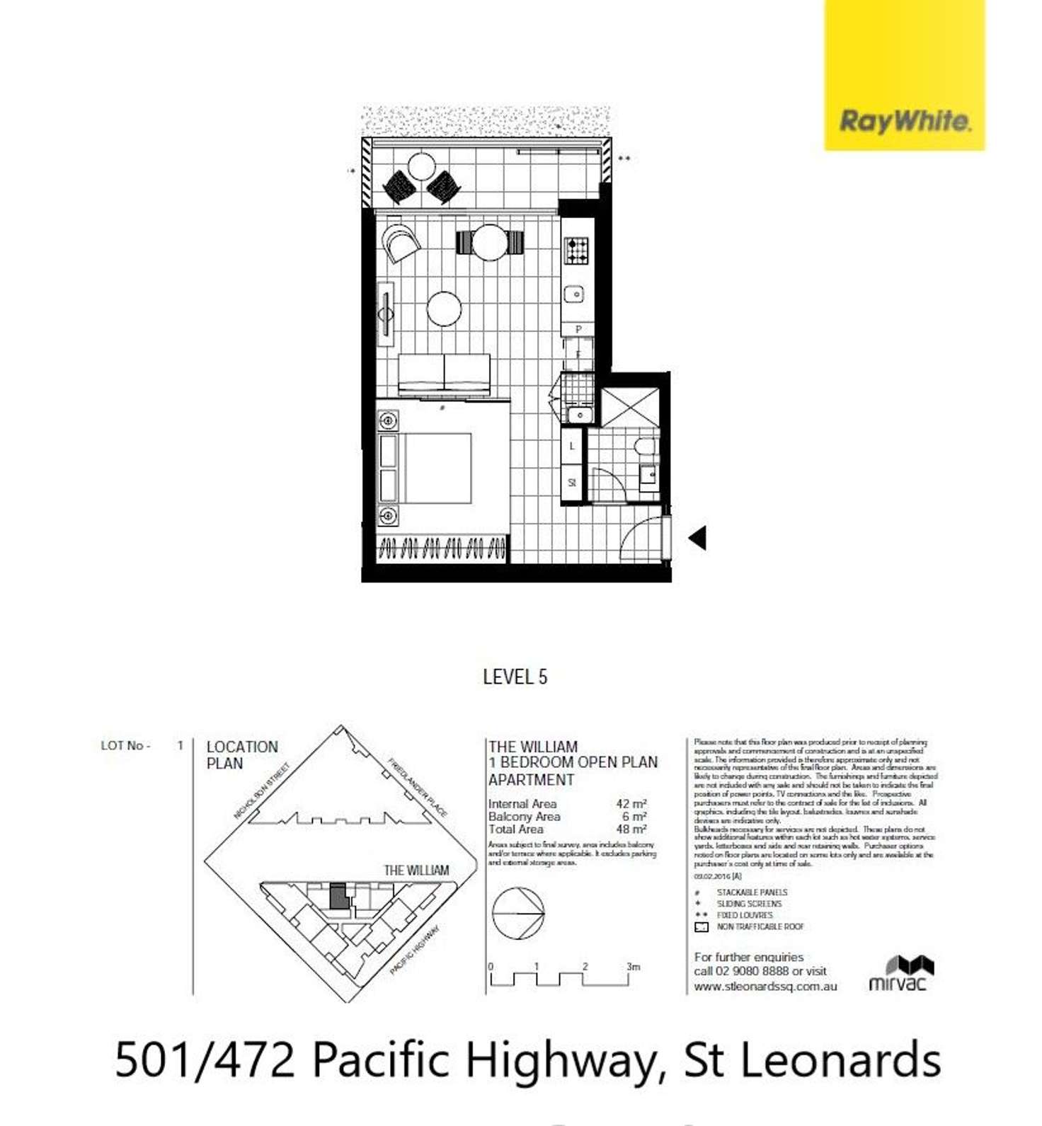 Floorplan of Homely studio listing, 501/472 Pacific Highway, St Leonards NSW 2065