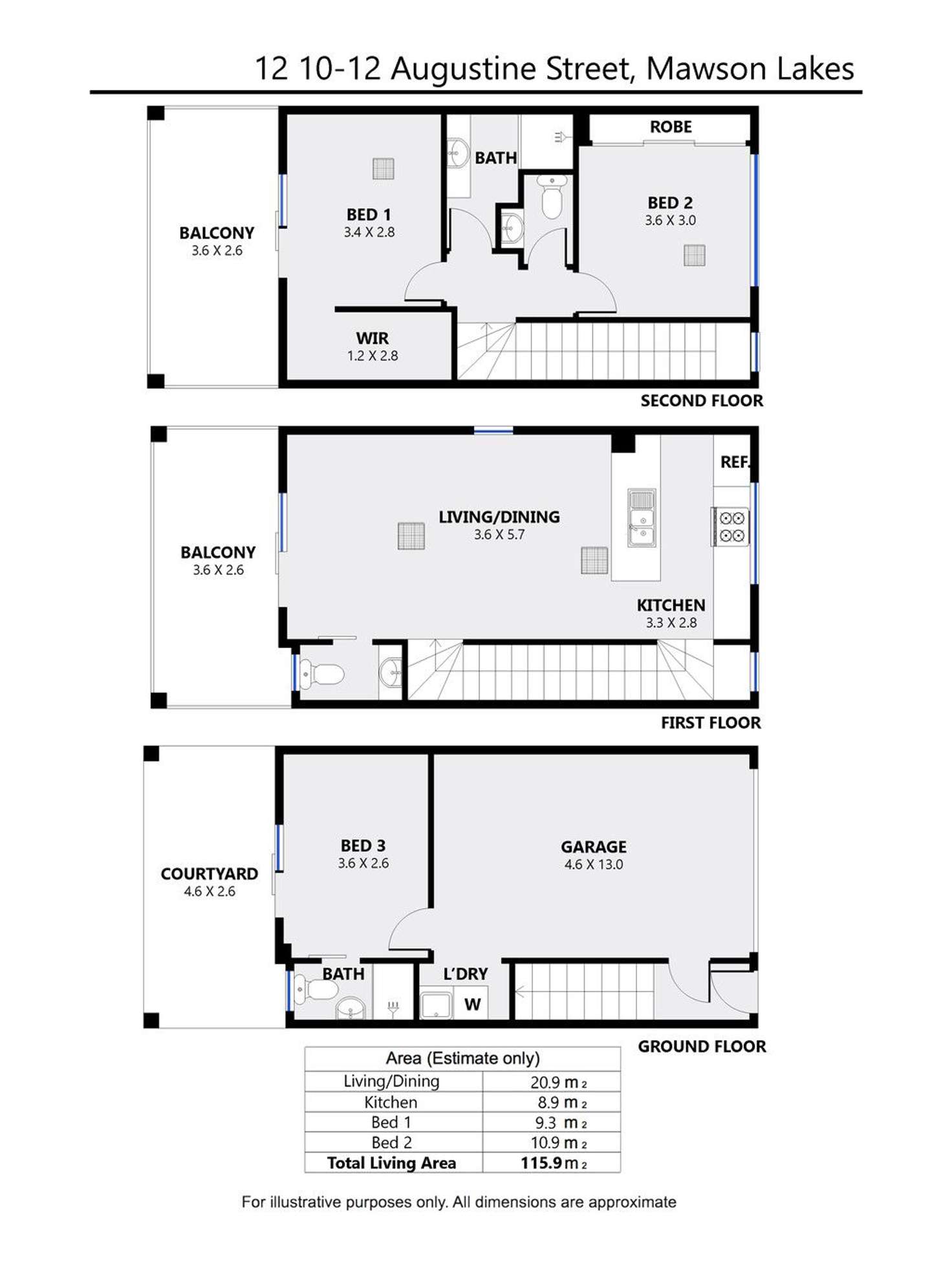 Floorplan of Homely house listing, 12/10-12 Augustine Street, Mawson Lakes SA 5095