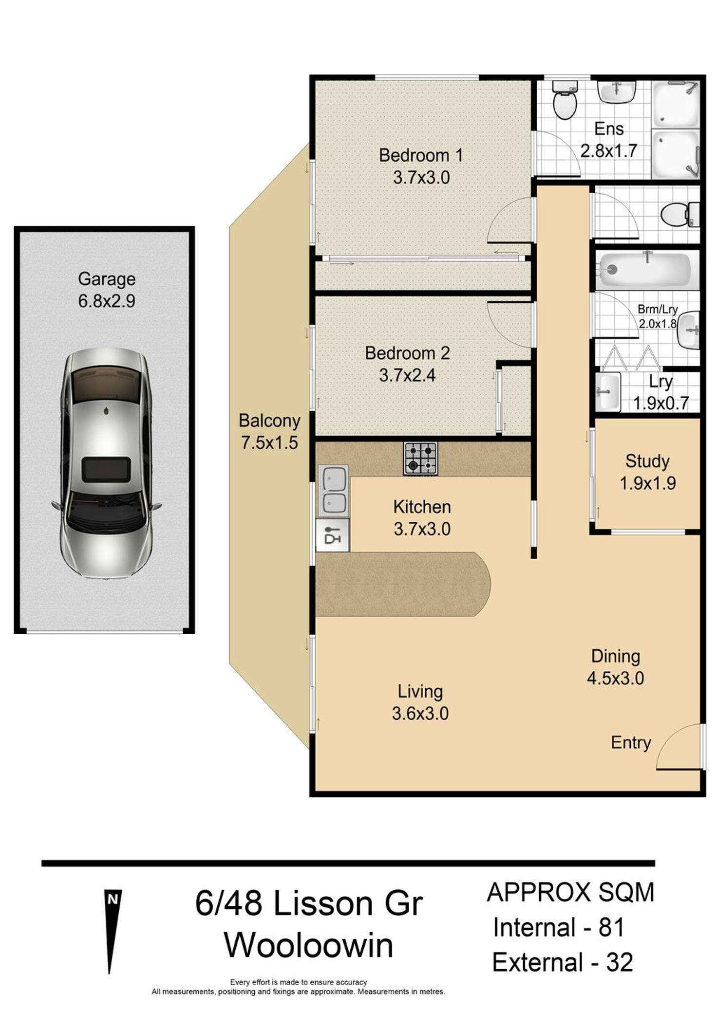 Floorplan of Homely unit listing, 6/48 Lisson Grove, Wooloowin QLD 4030