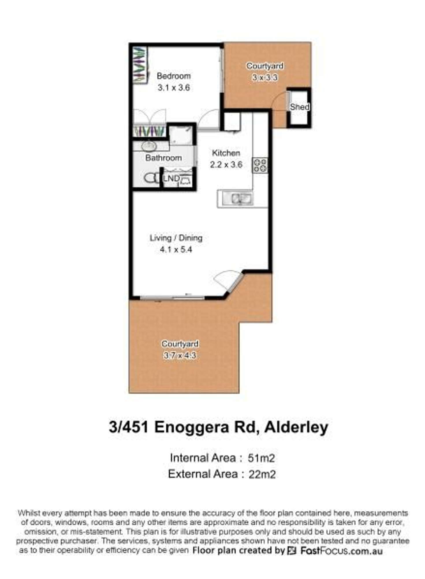 Floorplan of Homely unit listing, 3/451 Enoggera Road, Alderley QLD 4051