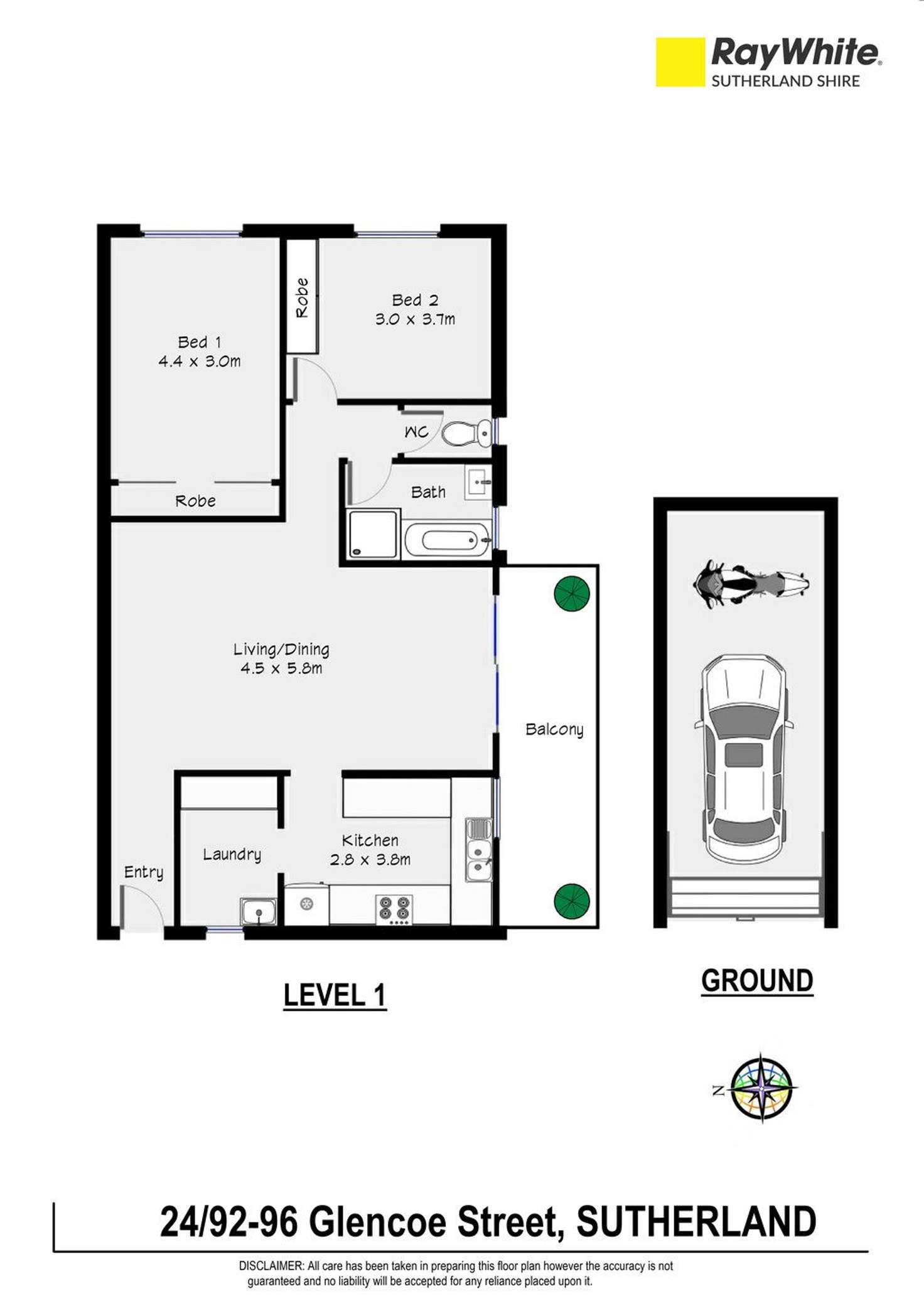 Floorplan of Homely unit listing, 24/92-96 Glencoe Street, Sutherland NSW 2232