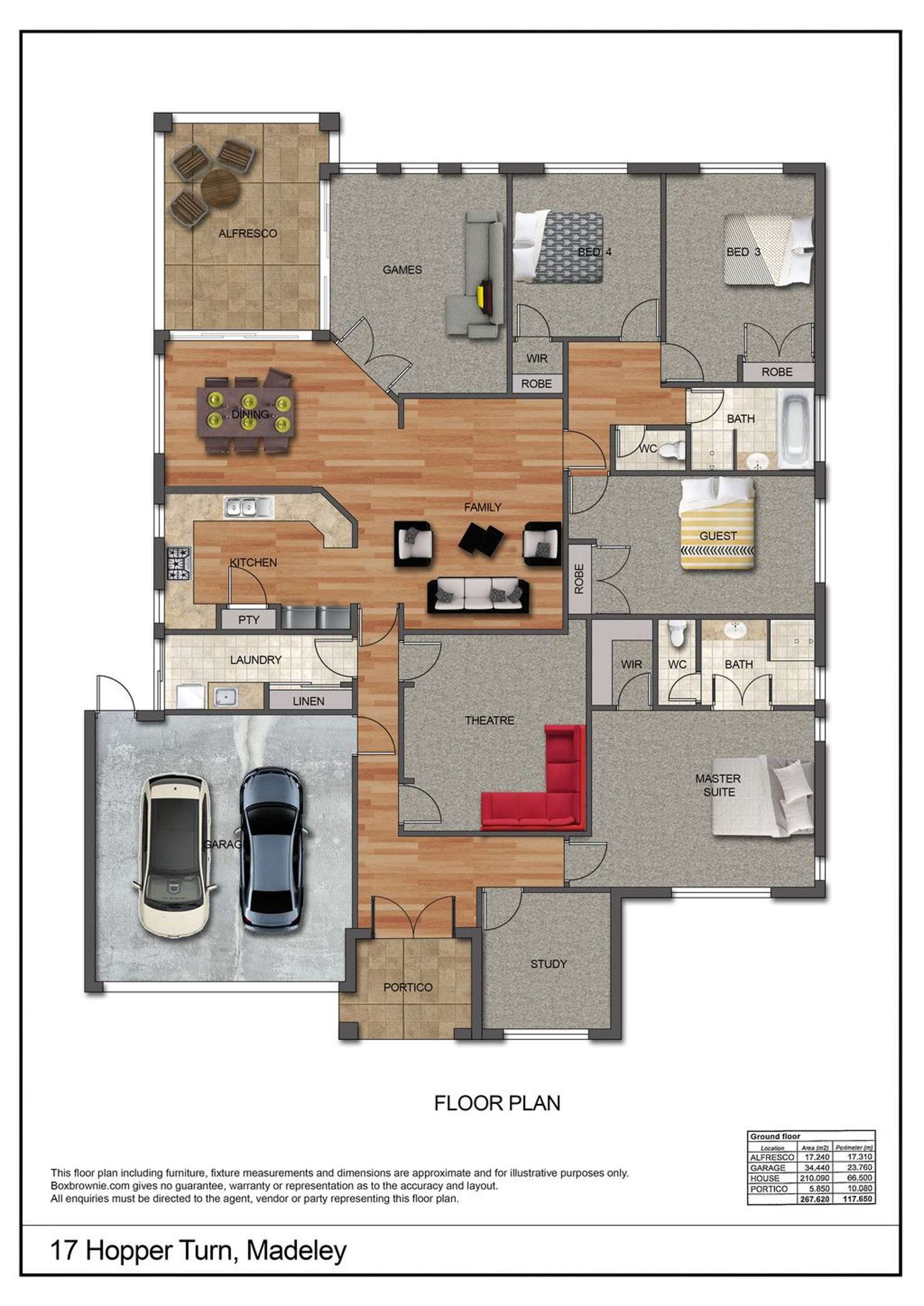 Floorplan of Homely house listing, 17 Hopper Turn, Madeley WA 6065