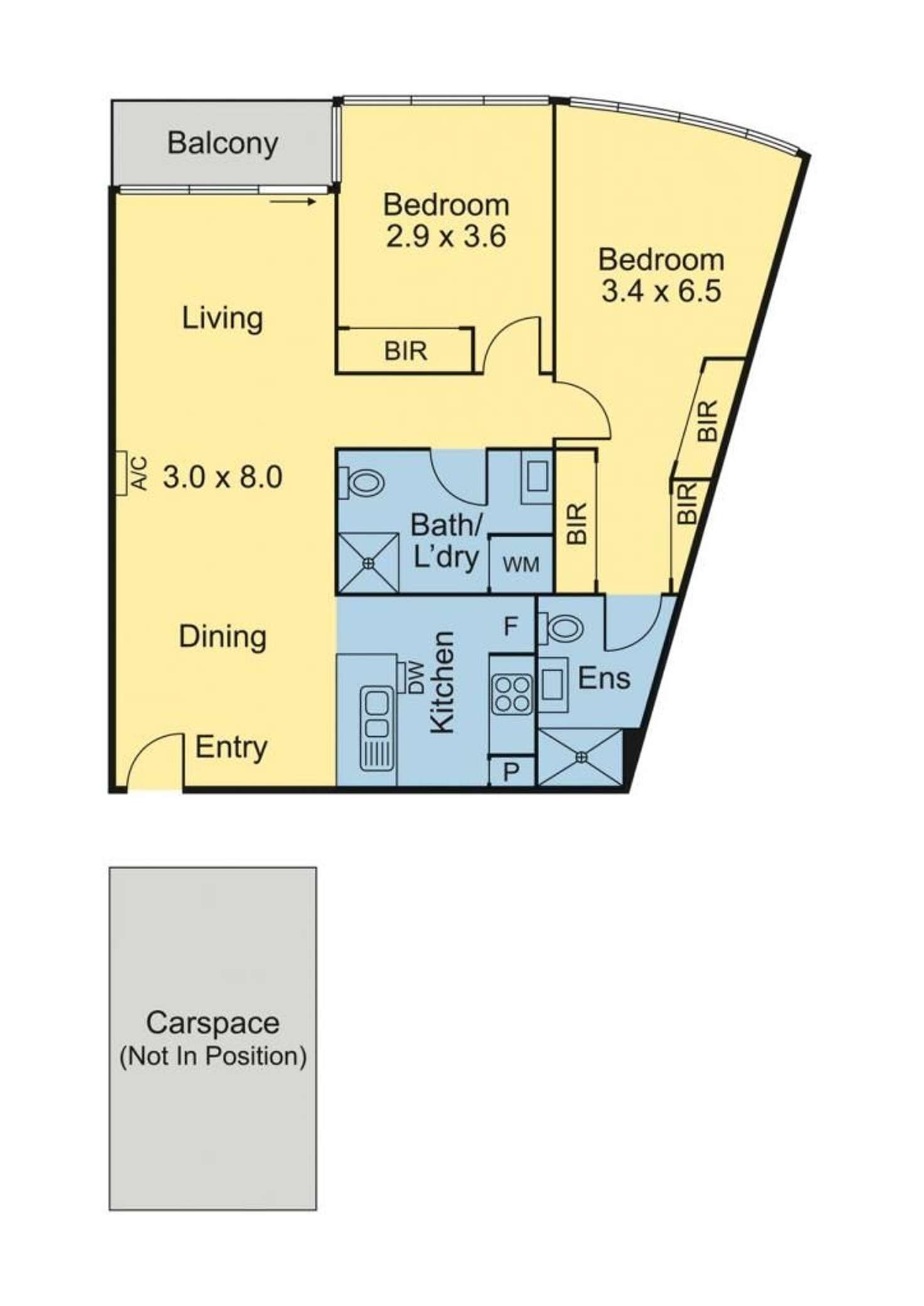 Floorplan of Homely apartment listing, 2104/109 Clarendon Street, South Melbourne VIC 3205