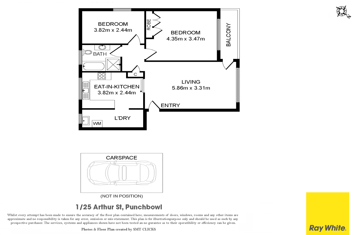 Floorplan of Homely unit listing, 1/25 Arthur, Punchbowl NSW 2196