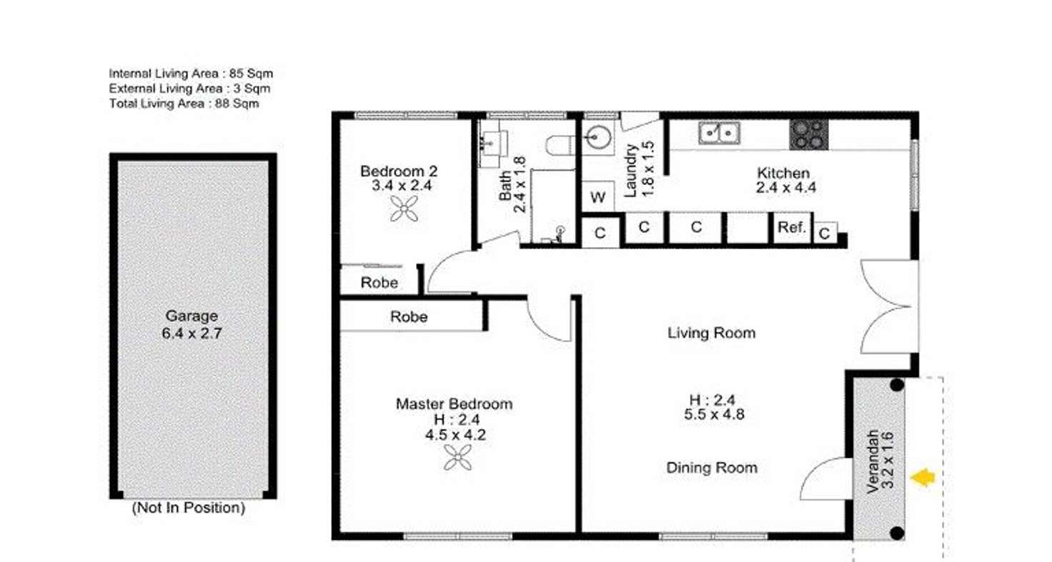 Floorplan of Homely unit listing, 1/104 Oriel Road, Clayfield QLD 4011