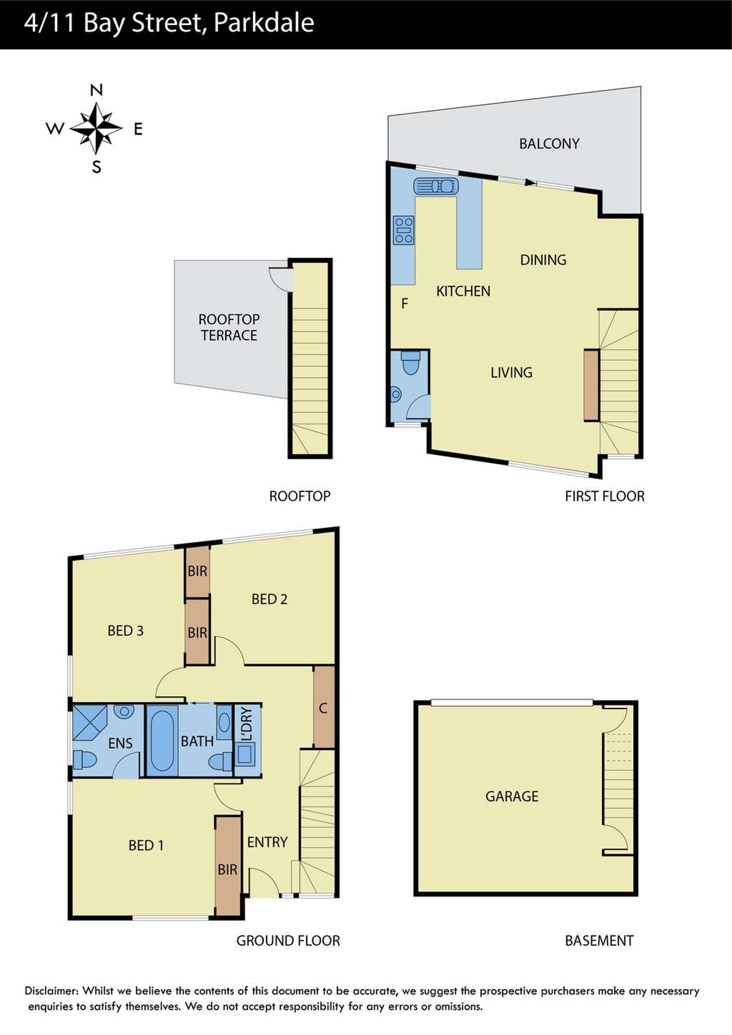Floorplan of Homely townhouse listing, 4/11 Bay Street, Parkdale VIC 3195