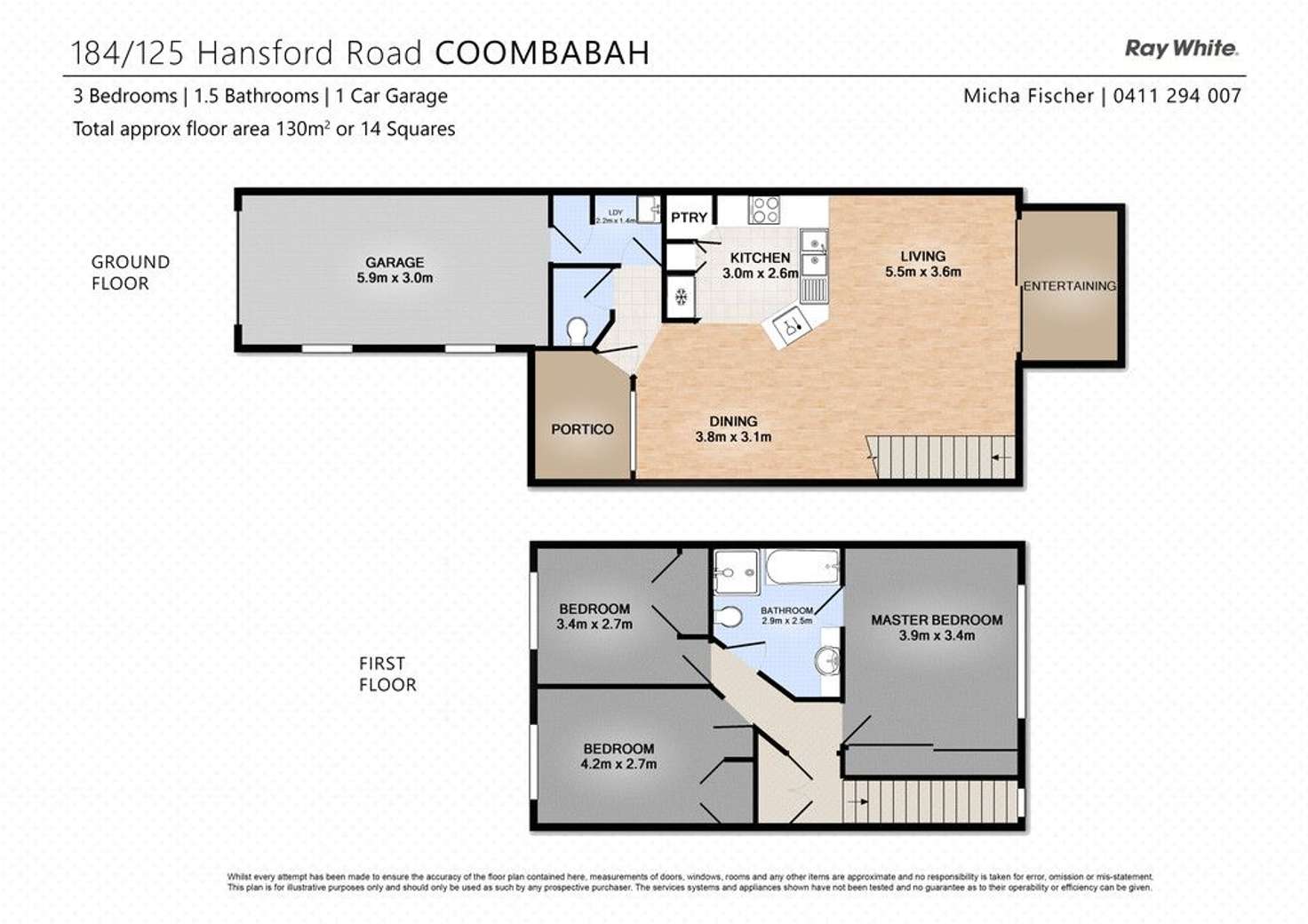 Floorplan of Homely townhouse listing, 184/125 Hansford Road, Coombabah QLD 4216