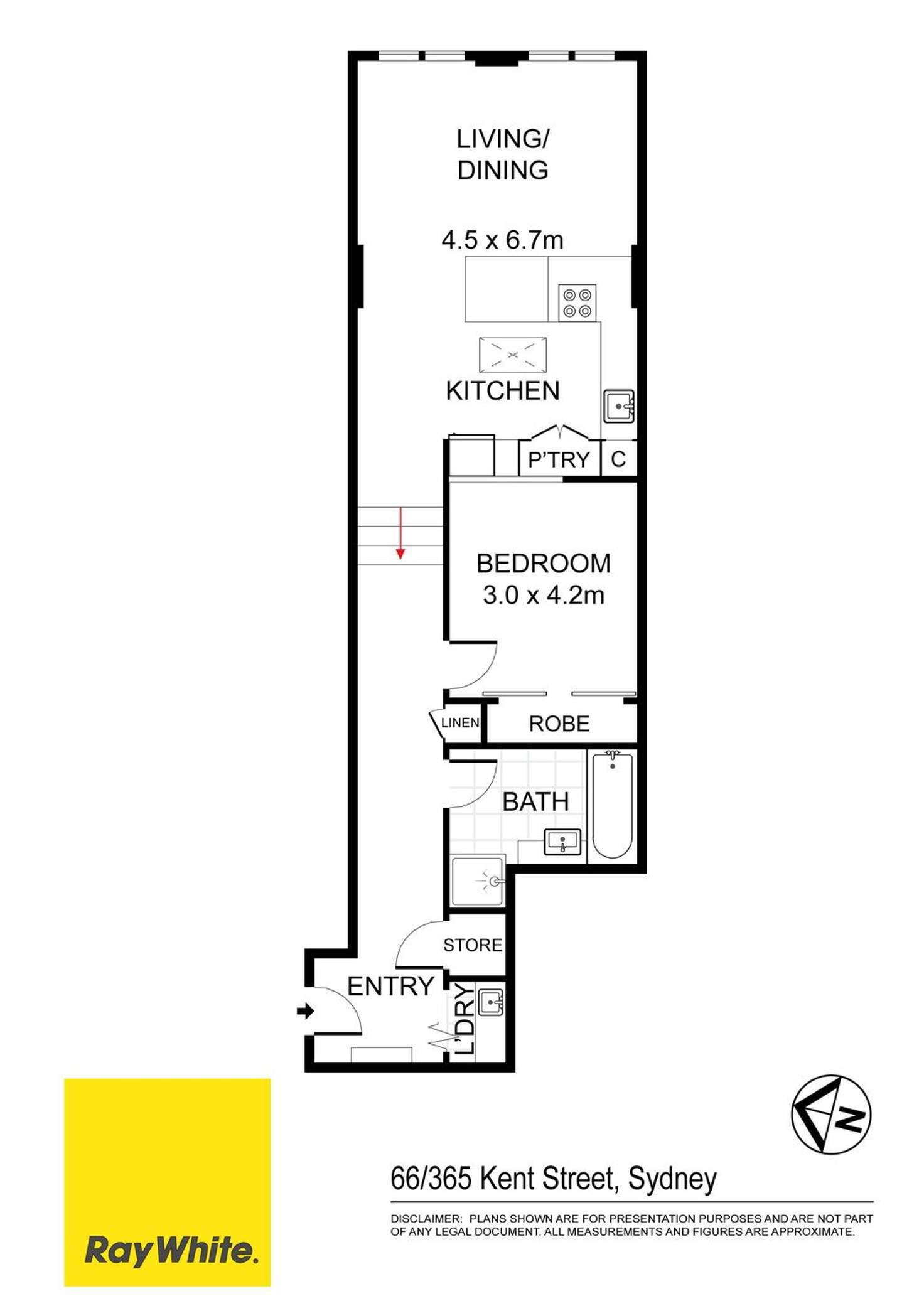 Floorplan of Homely apartment listing, 66/365 Kent Street, Sydney NSW 2000