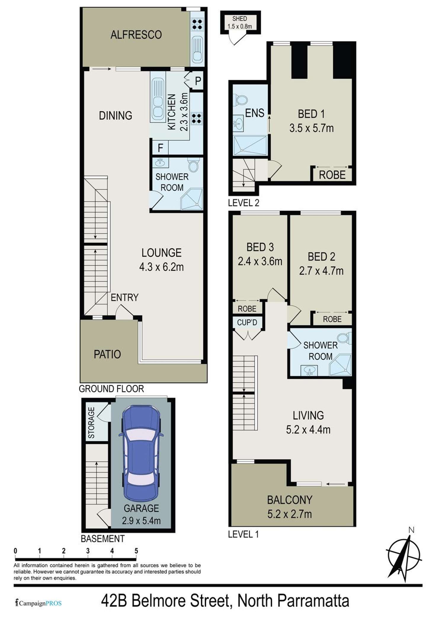 Floorplan of Homely townhouse listing, 42B Belmore Street, North Parramatta NSW 2151