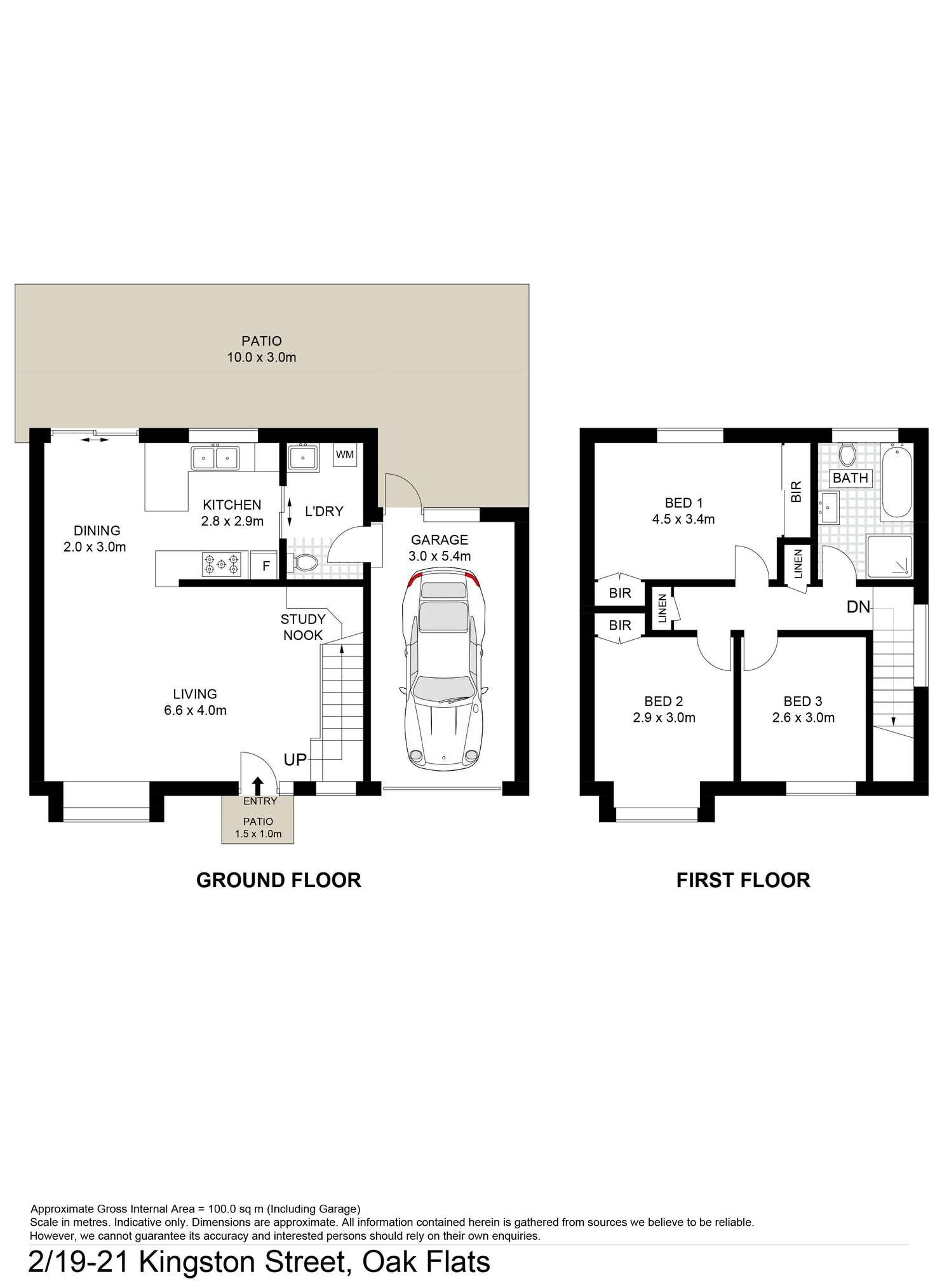 Floorplan of Homely townhouse listing, 2/19-21 Kingston Street, Oak Flats NSW 2529