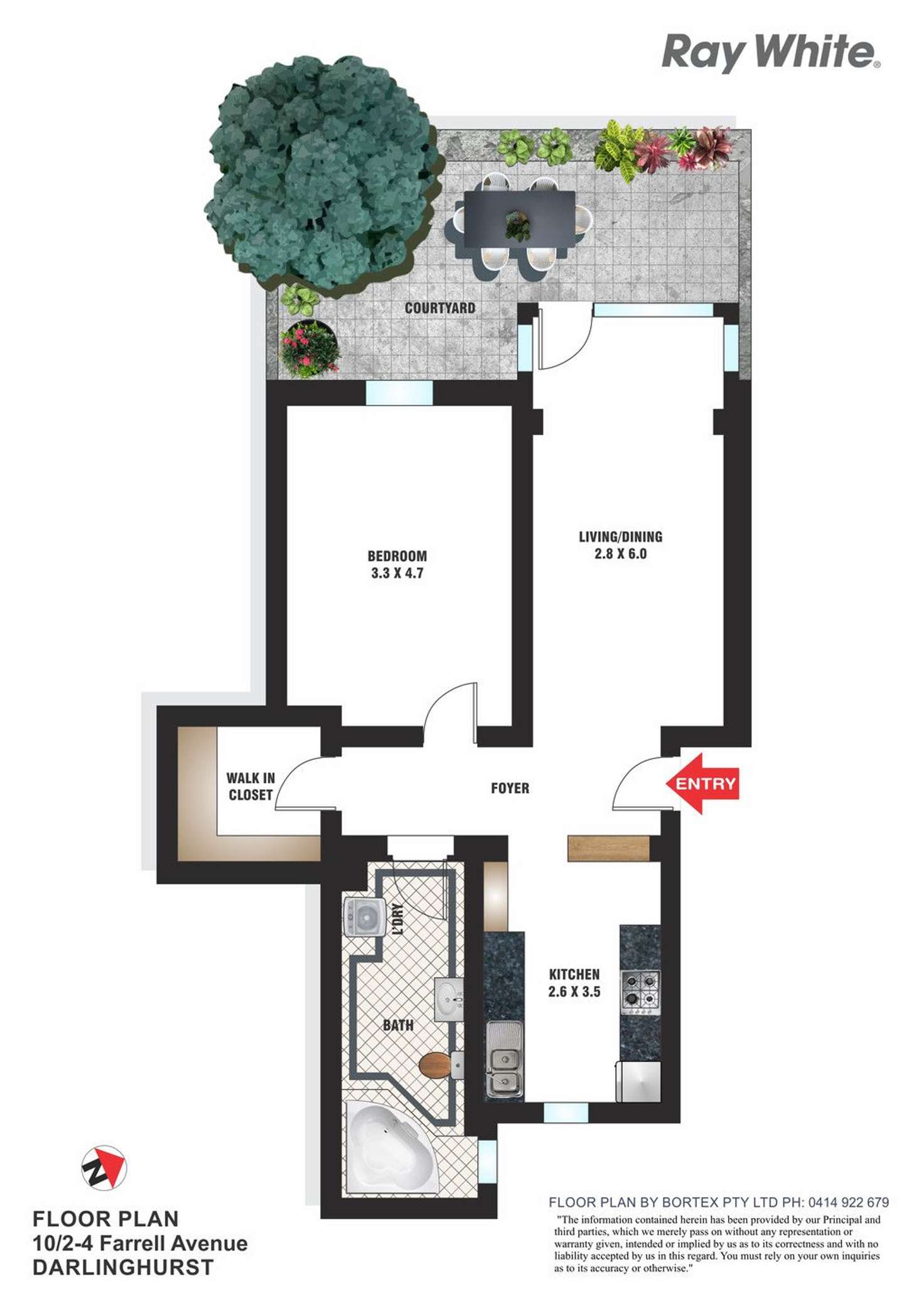 Floorplan of Homely apartment listing, 10/2-4 Farrell Avenue, Darlinghurst NSW 2010