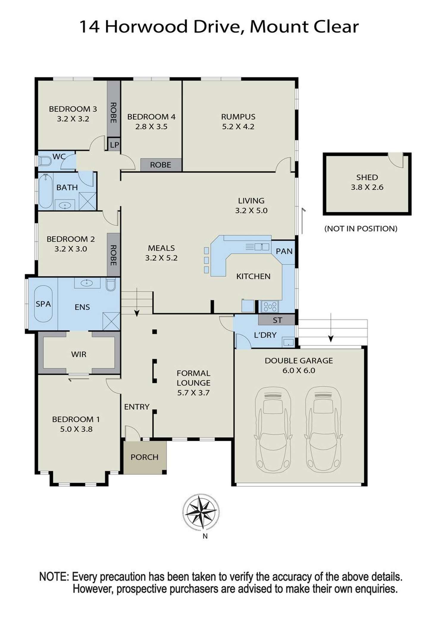 Floorplan of Homely house listing, 14 Horwood Drive, Mount Clear VIC 3350