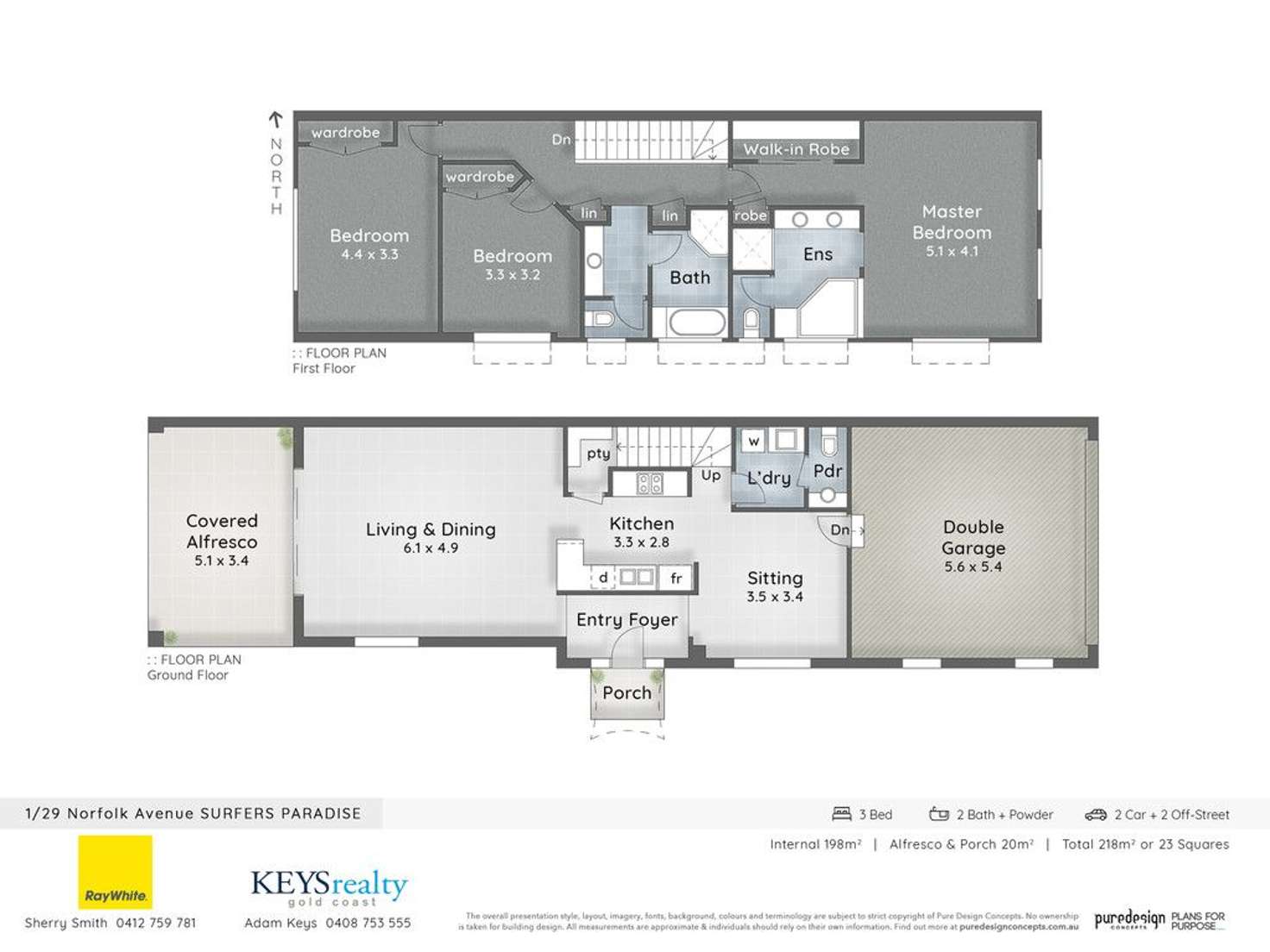 Floorplan of Homely semiDetached listing, 1/29 Norfolk Avenue, Surfers Paradise QLD 4217