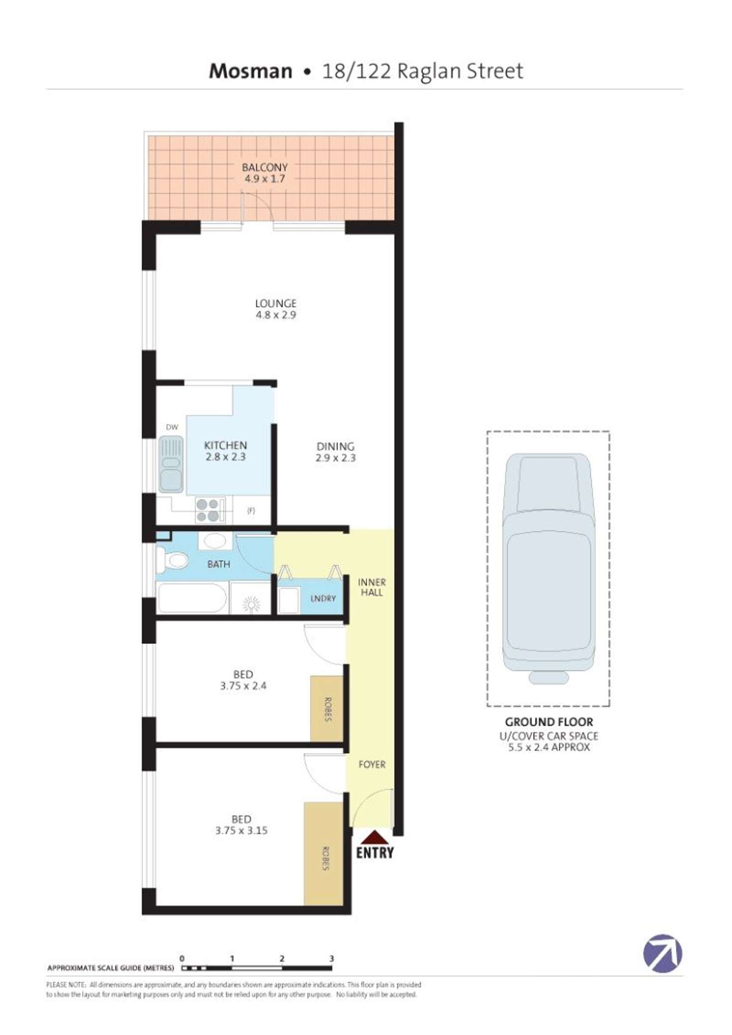 Floorplan of Homely apartment listing, 18/122 Raglan Street, Mosman NSW 2088