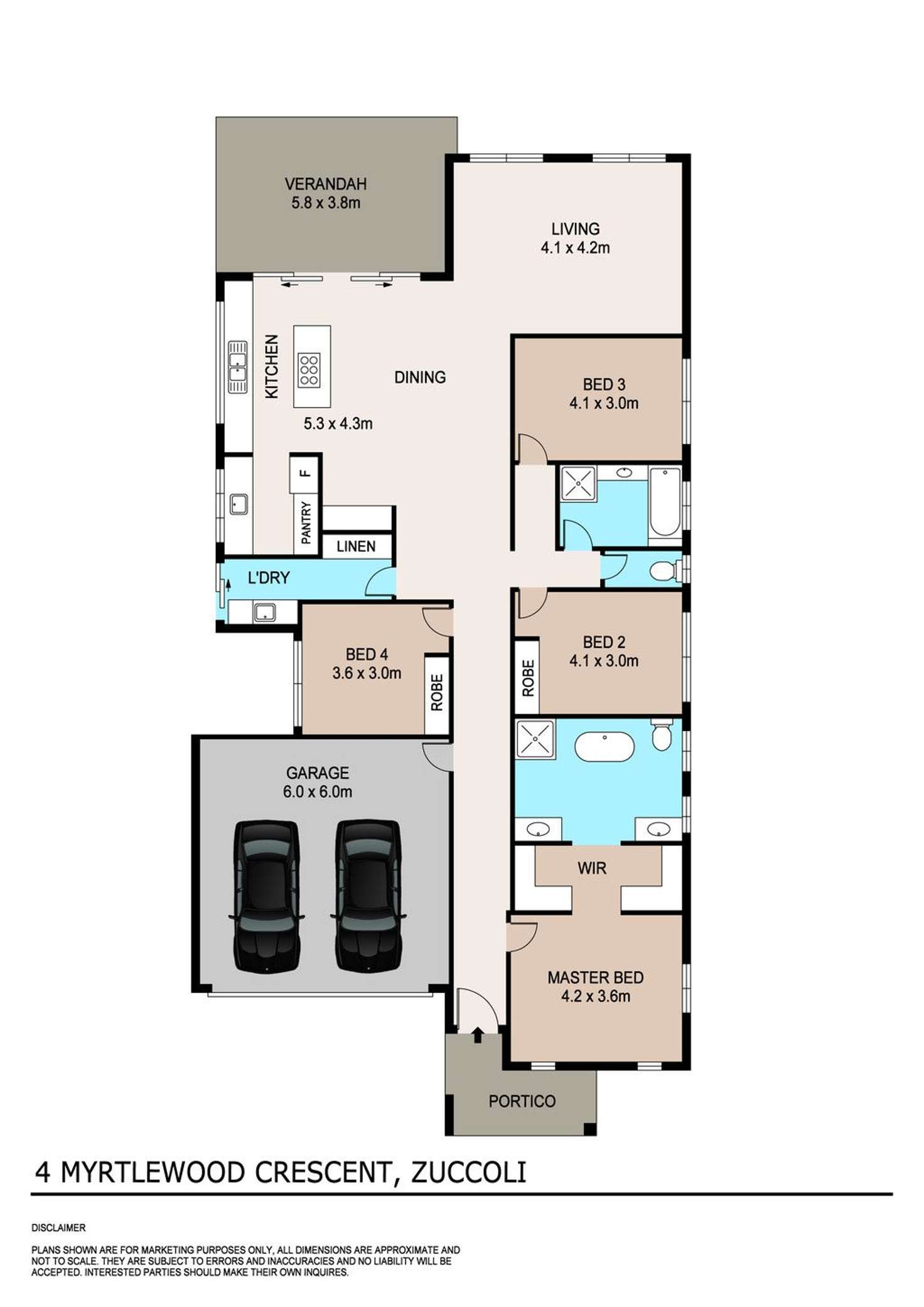Floorplan of Homely house listing, 4 Myrtlewood Crescent, Zuccoli NT 832
