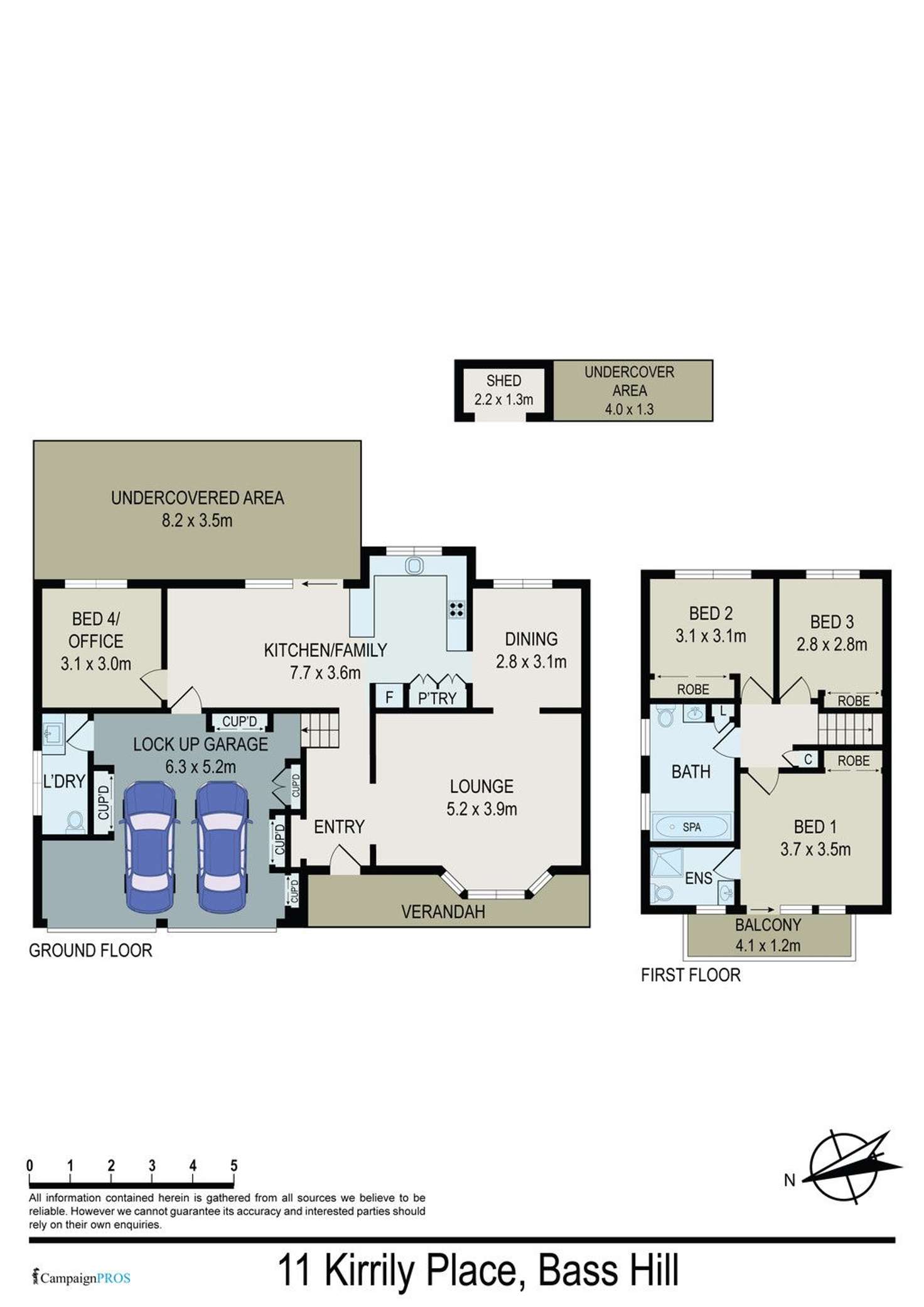 Floorplan of Homely house listing, 11 Kirrily Place, Bass Hill NSW 2197