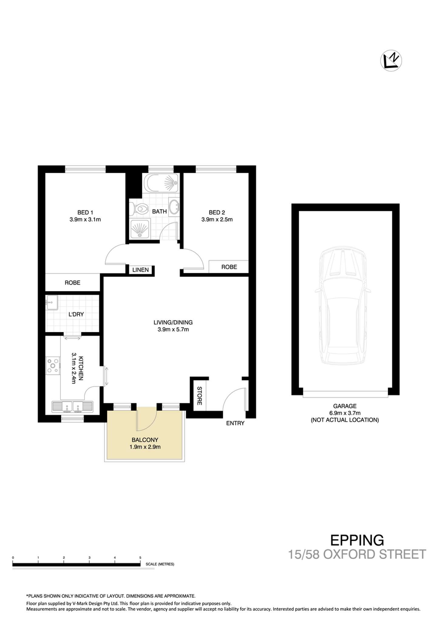 Floorplan of Homely apartment listing, 15/58-60 Oxford Street, Epping NSW 2121