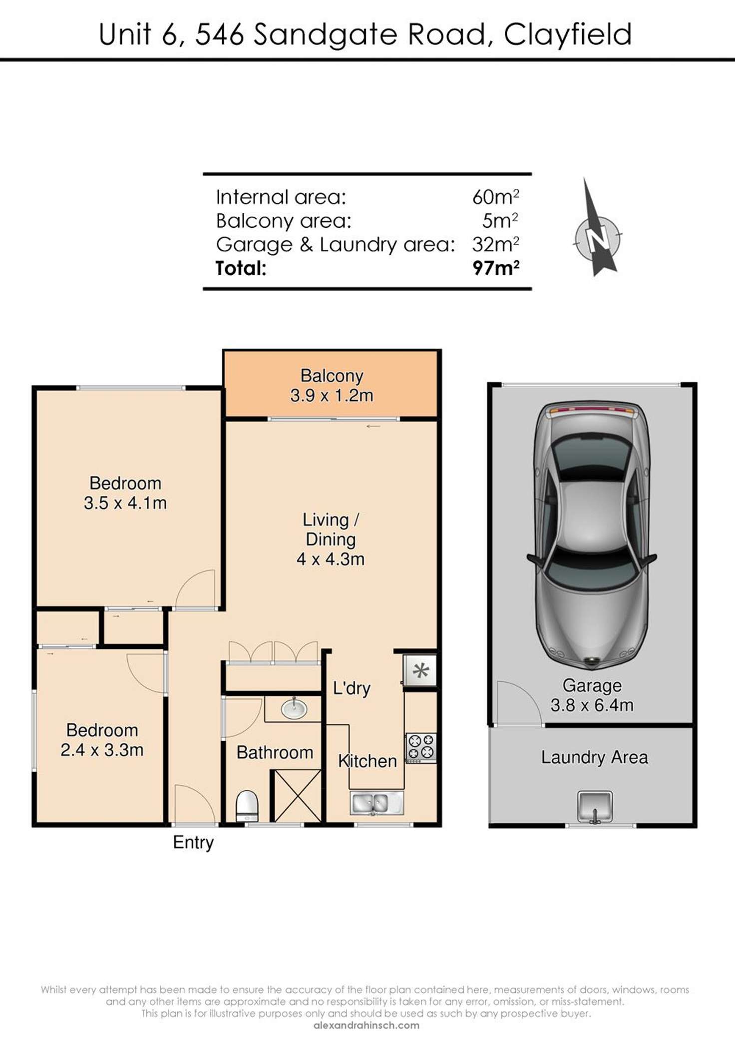Floorplan of Homely unit listing, 6/546 Sandgate Road, Clayfield QLD 4011