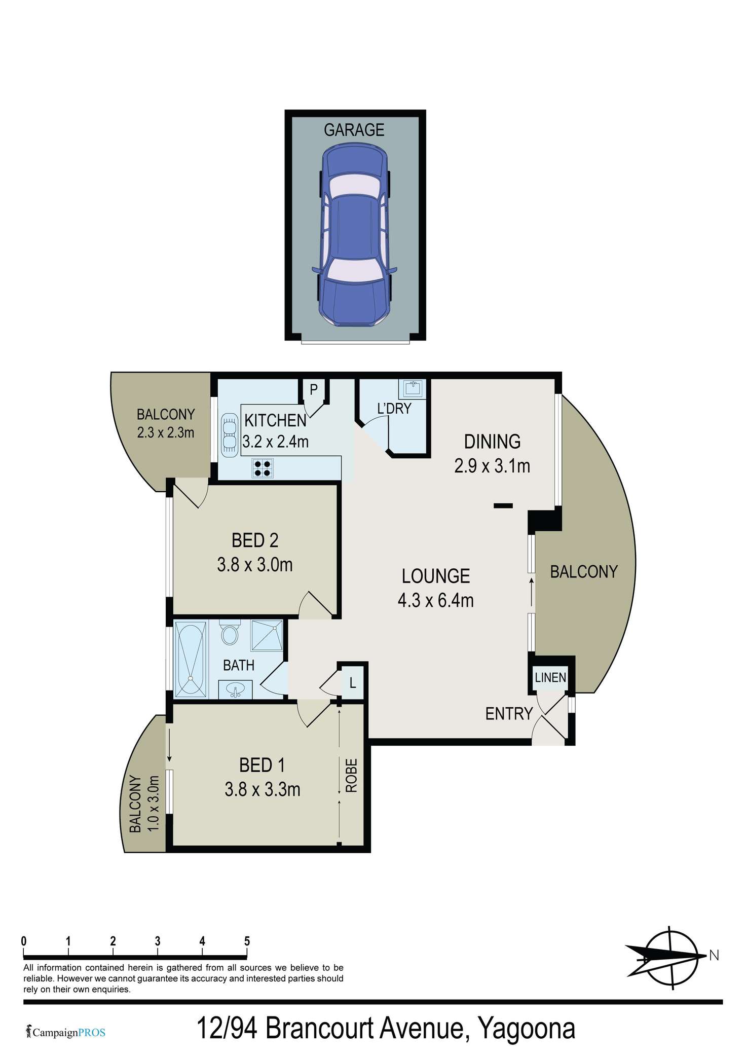 Floorplan of Homely unit listing, 12/94 Brancourt Avenue, Yagoona NSW 2199