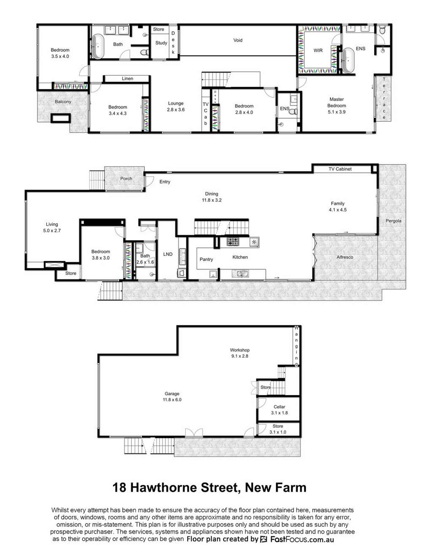 Floorplan of Homely house listing, 18 Hawthorne Street, New Farm QLD 4005