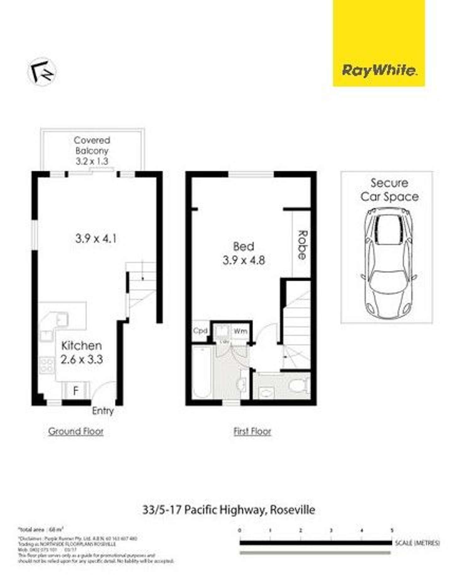 Floorplan of Homely unit listing, 33/5-17 Pacific Highway, Roseville NSW 2069