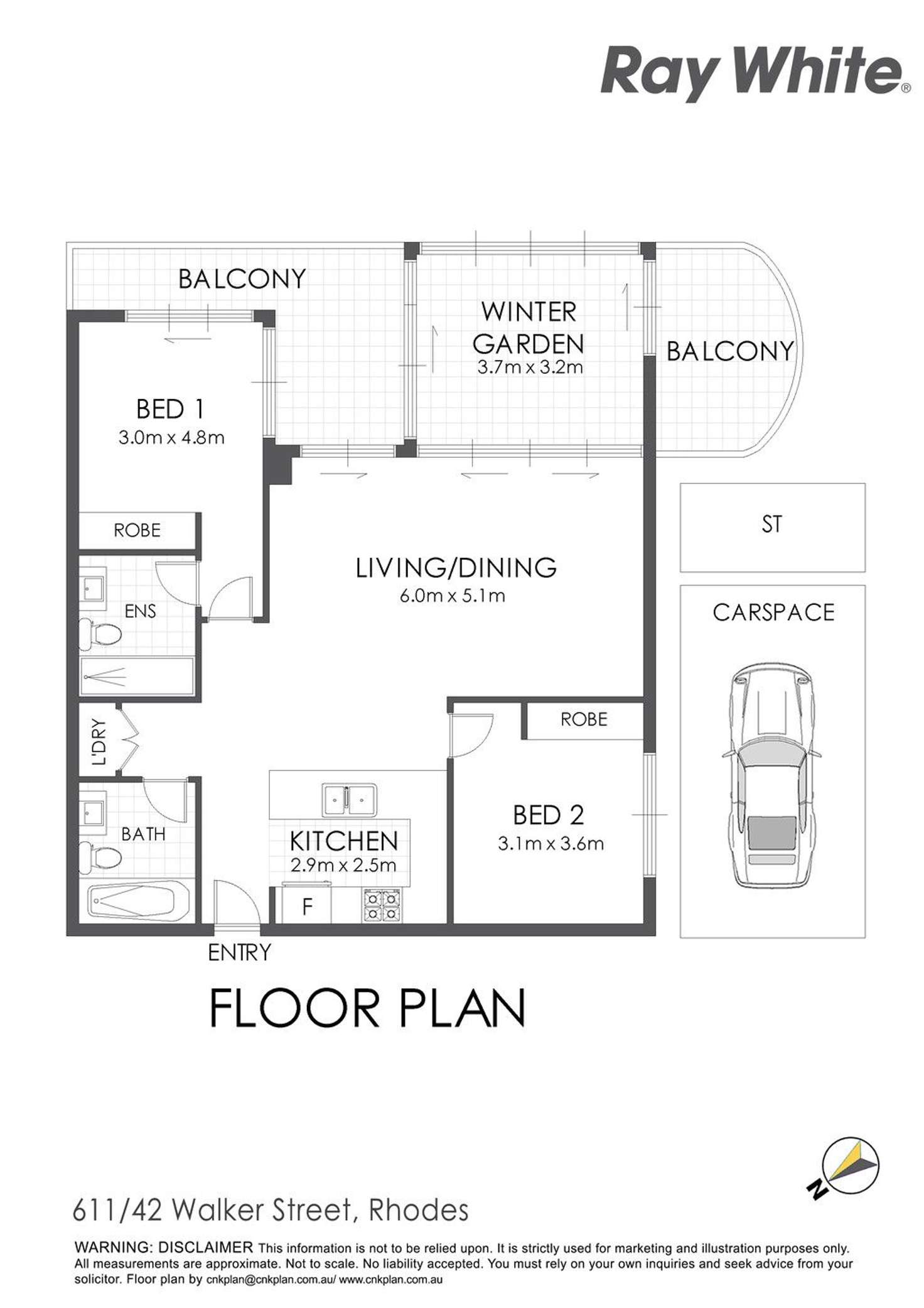 Floorplan of Homely apartment listing, 611/42 Walker Street, Rhodes NSW 2138