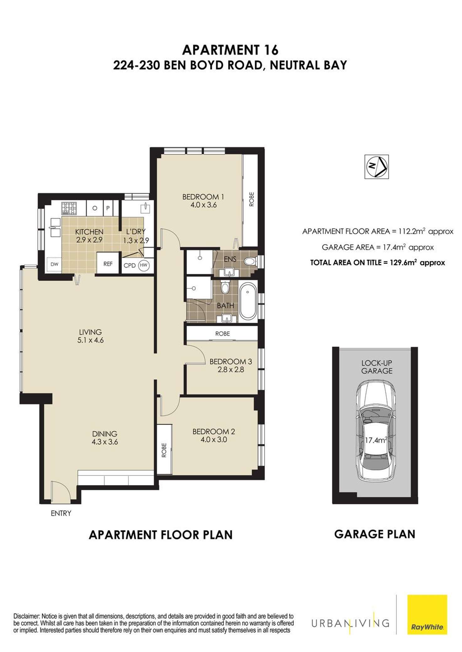 Floorplan of Homely apartment listing, 16/224-230 Ben Boyd Road, Cremorne NSW 2090