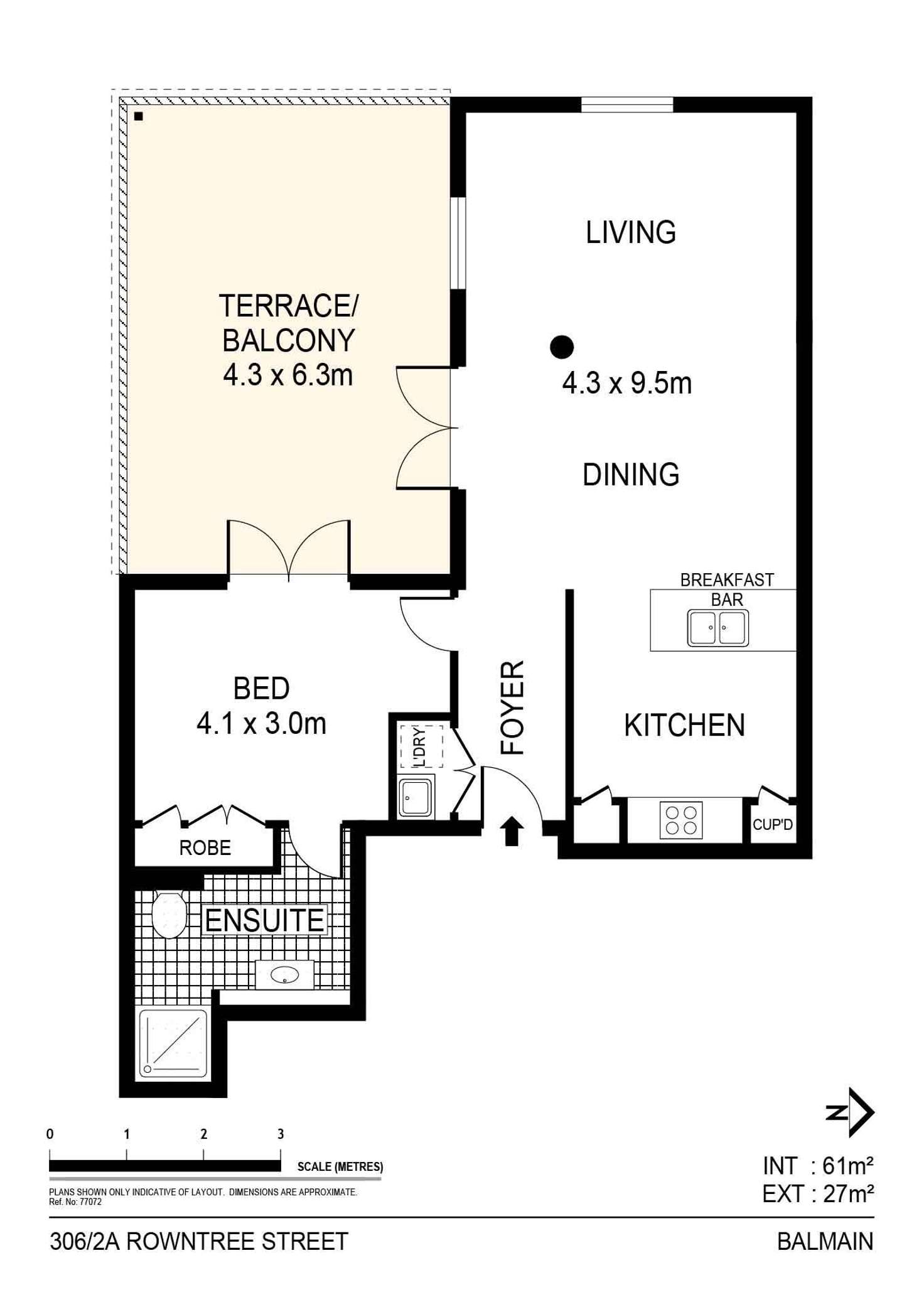 Floorplan of Homely apartment listing, 306/2A Rowntree Street, Balmain NSW 2041