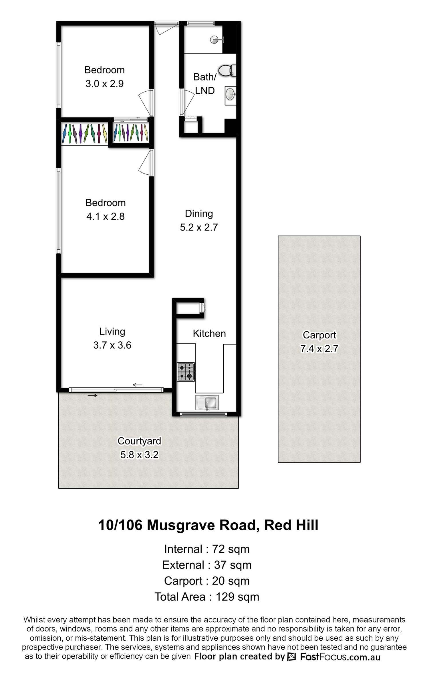 Floorplan of Homely unit listing, 10/106 Musgrave Road, Red Hill QLD 4059