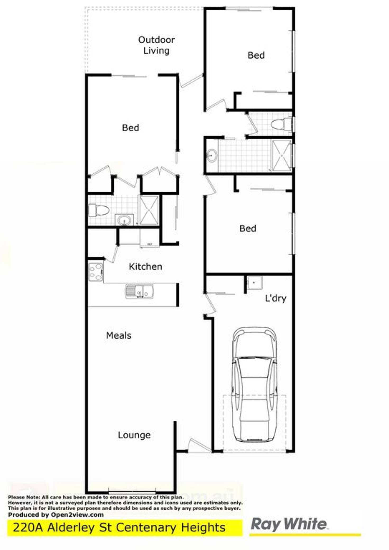 Floorplan of Homely unit listing, 2/220a Alderley Street, Centenary Heights QLD 4350