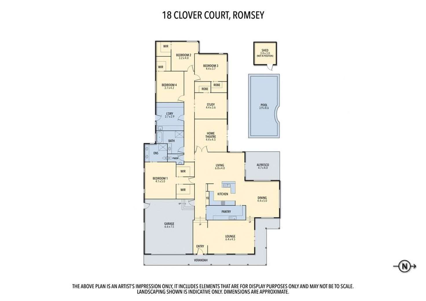 Floorplan of Homely house listing, 18 Clover Court, Romsey VIC 3434