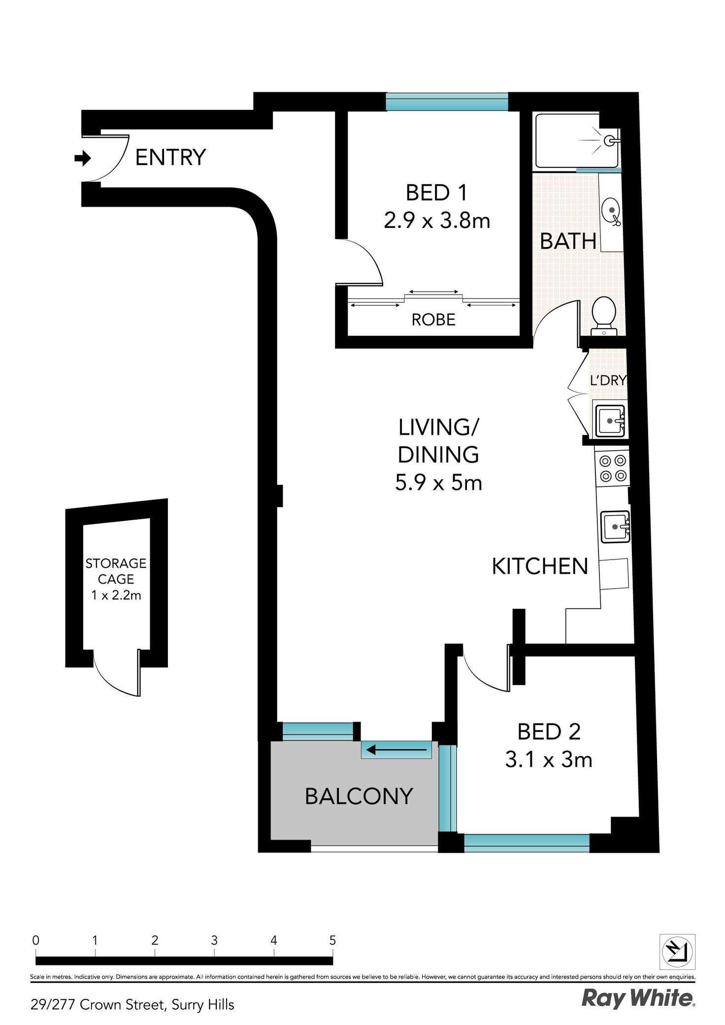 Floorplan of Homely apartment listing, 29/277 Crown Street, Surry Hills NSW 2010