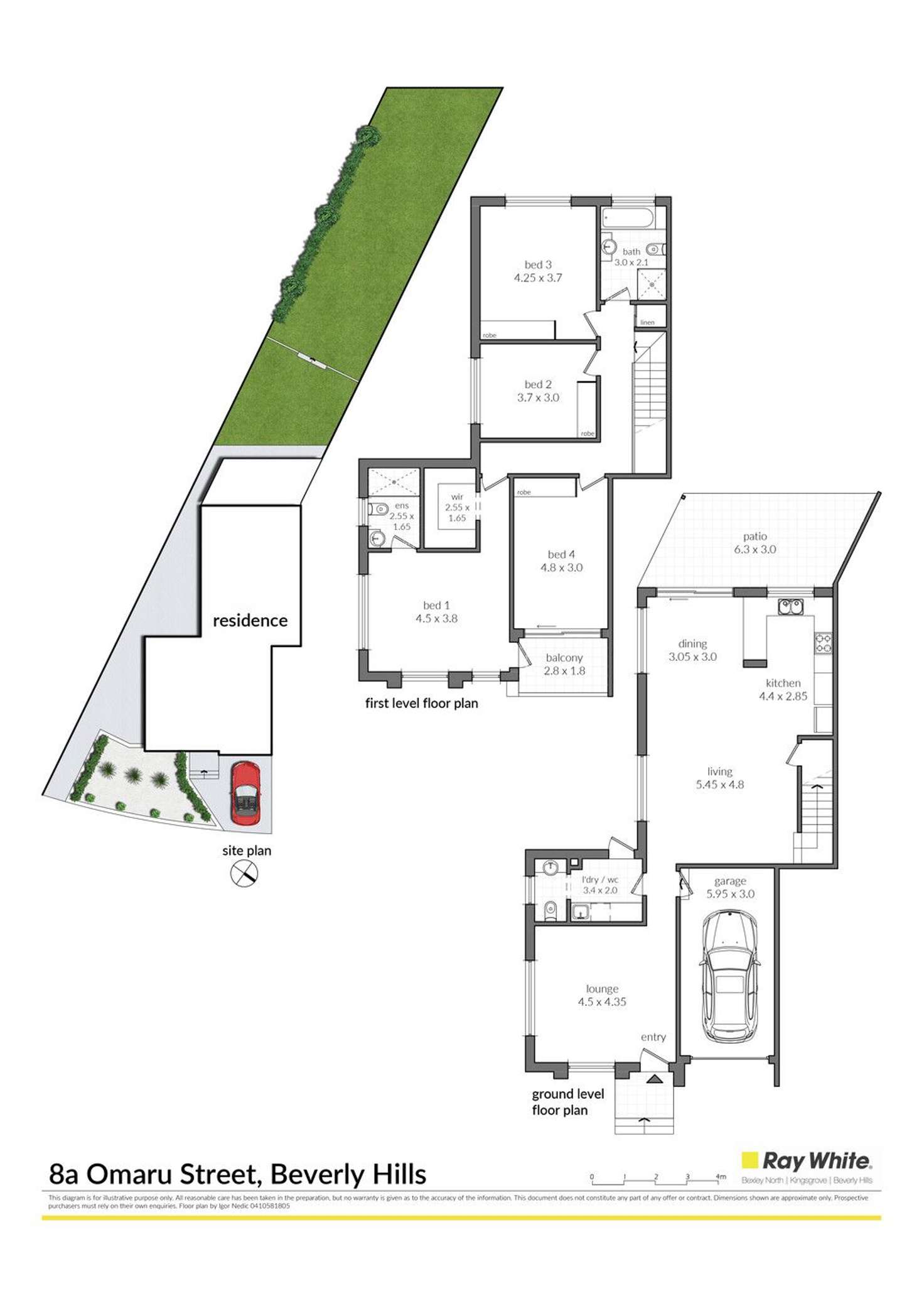 Floorplan of Homely semiDetached listing, 8a Omaru Street, Beverly Hills NSW 2209