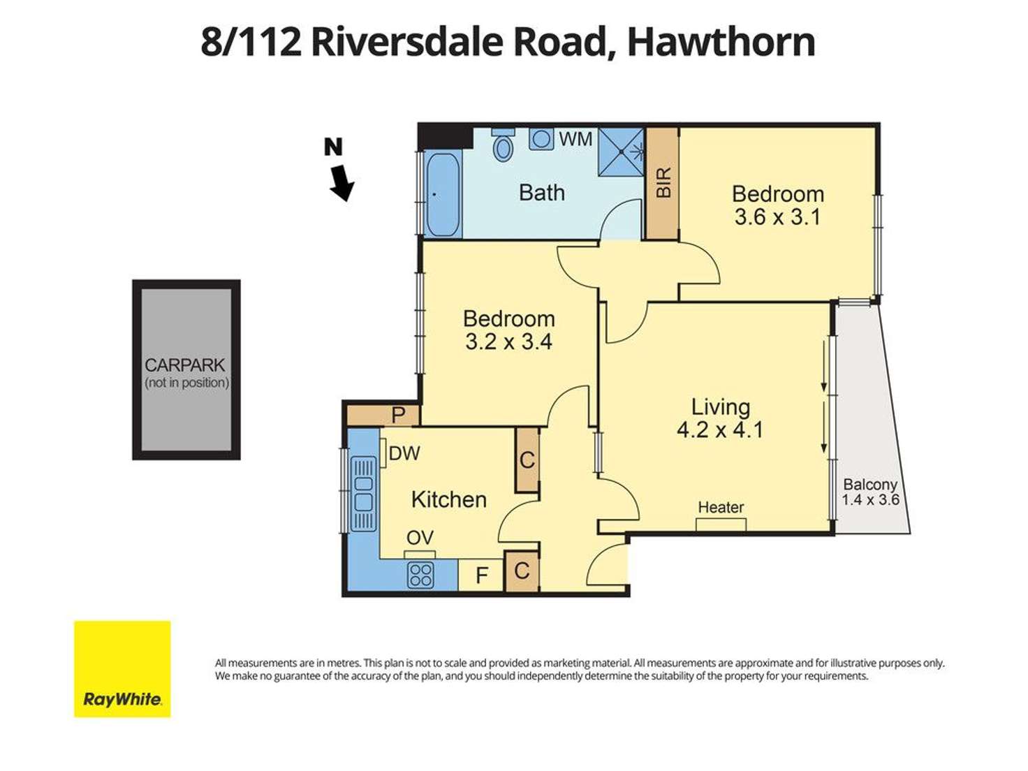 Floorplan of Homely apartment listing, 8/112 Riversdale Road, Hawthorn VIC 3122