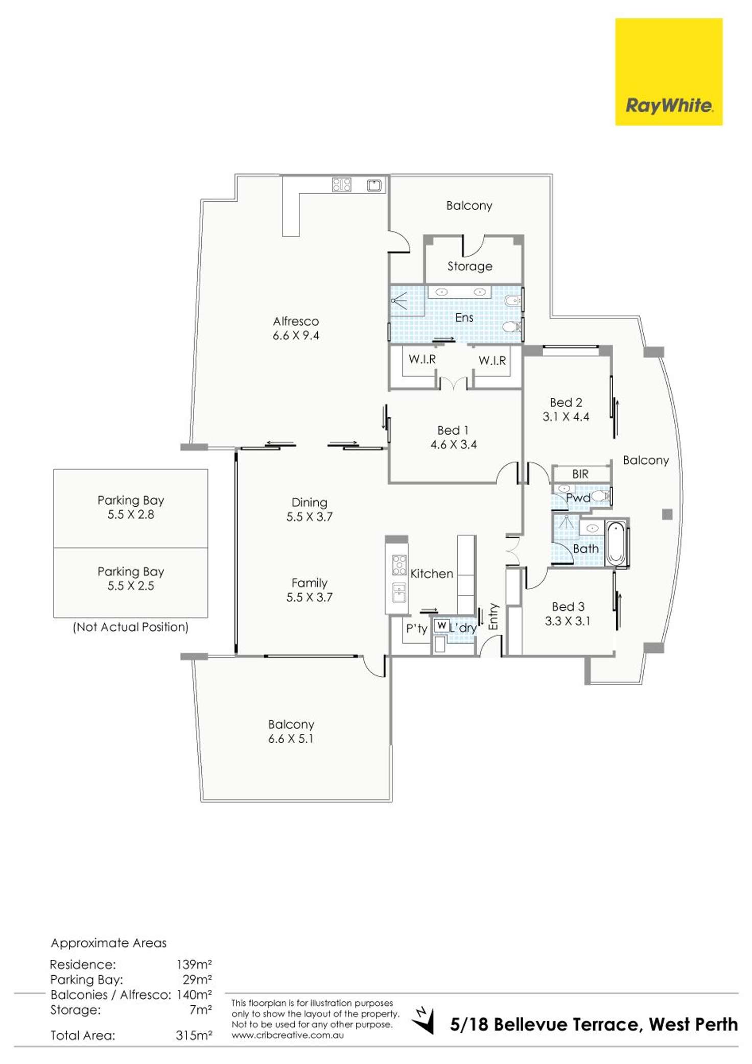Floorplan of Homely apartment listing, 5/18 Bellevue Terrace, West Perth WA 6005