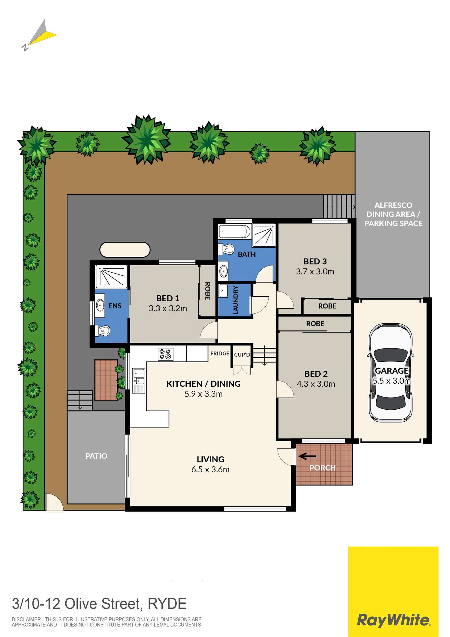 Floorplan of Homely villa listing, 3/10 Olive Street, Ryde NSW 2112