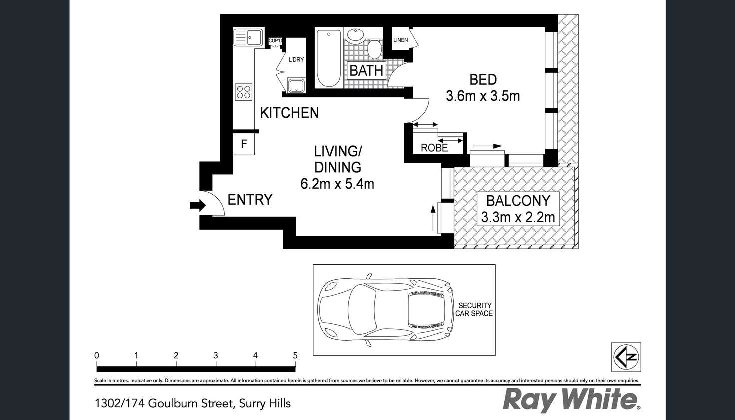 Floorplan of Homely apartment listing, 1302/174 Goulburn Street, Surry Hills NSW 2010