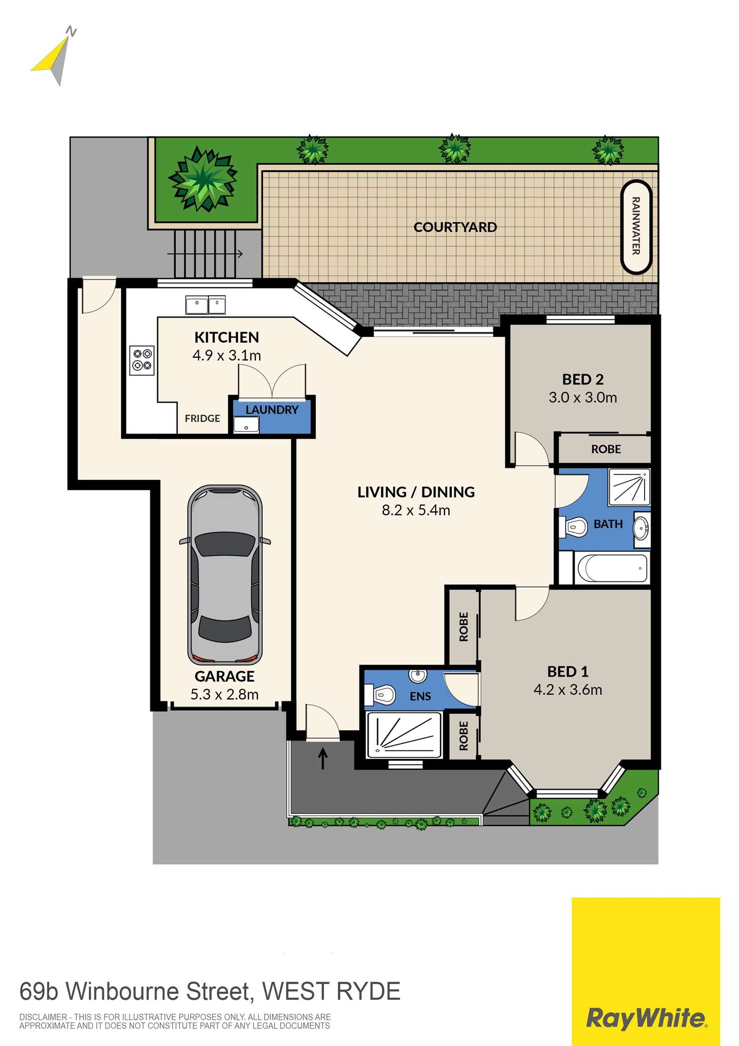 Floorplan of Homely villa listing, 69B Winbourne Street East, West Ryde NSW 2114