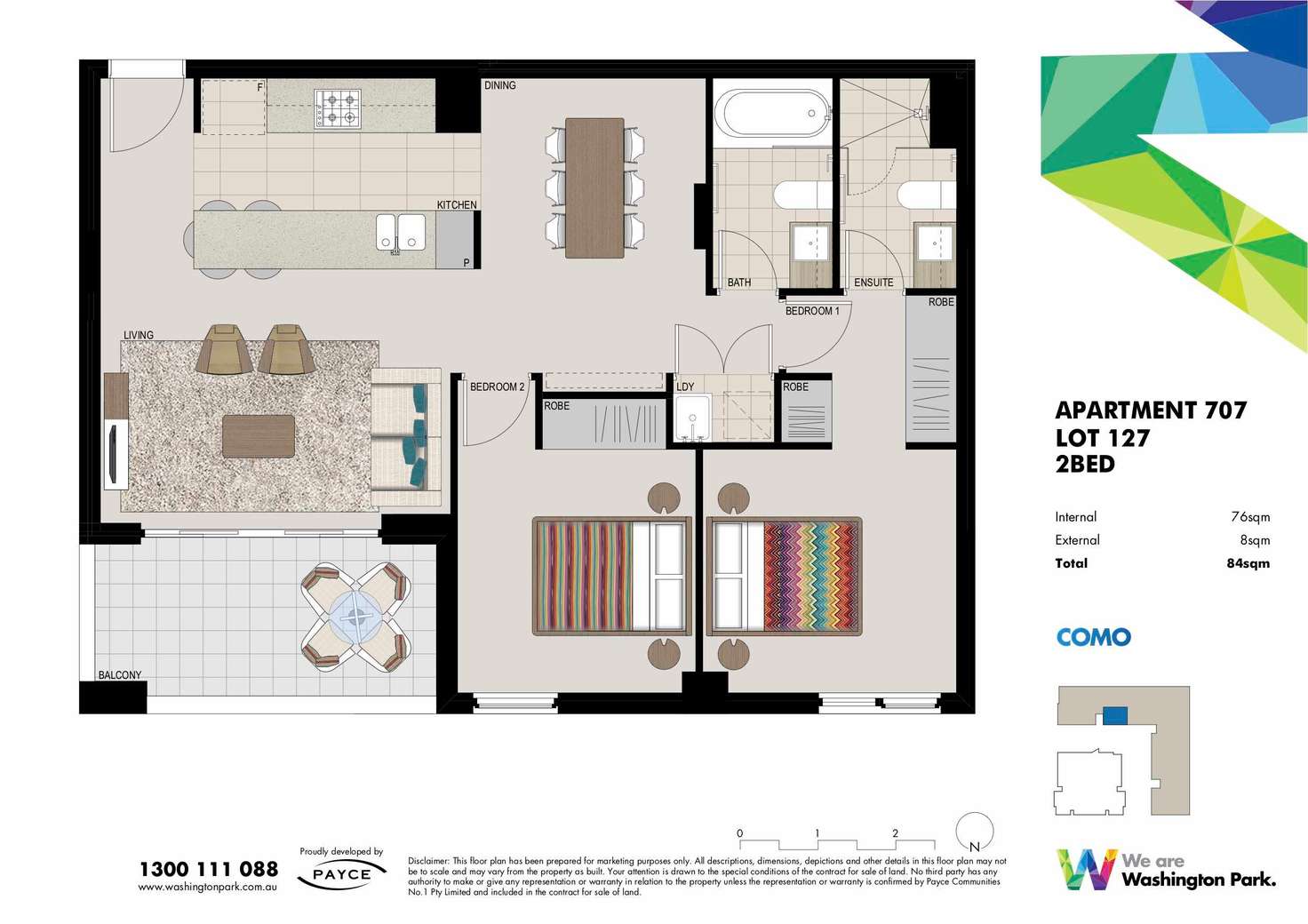Floorplan of Homely apartment listing, 707/7 Washington Avenue, Riverwood NSW 2210