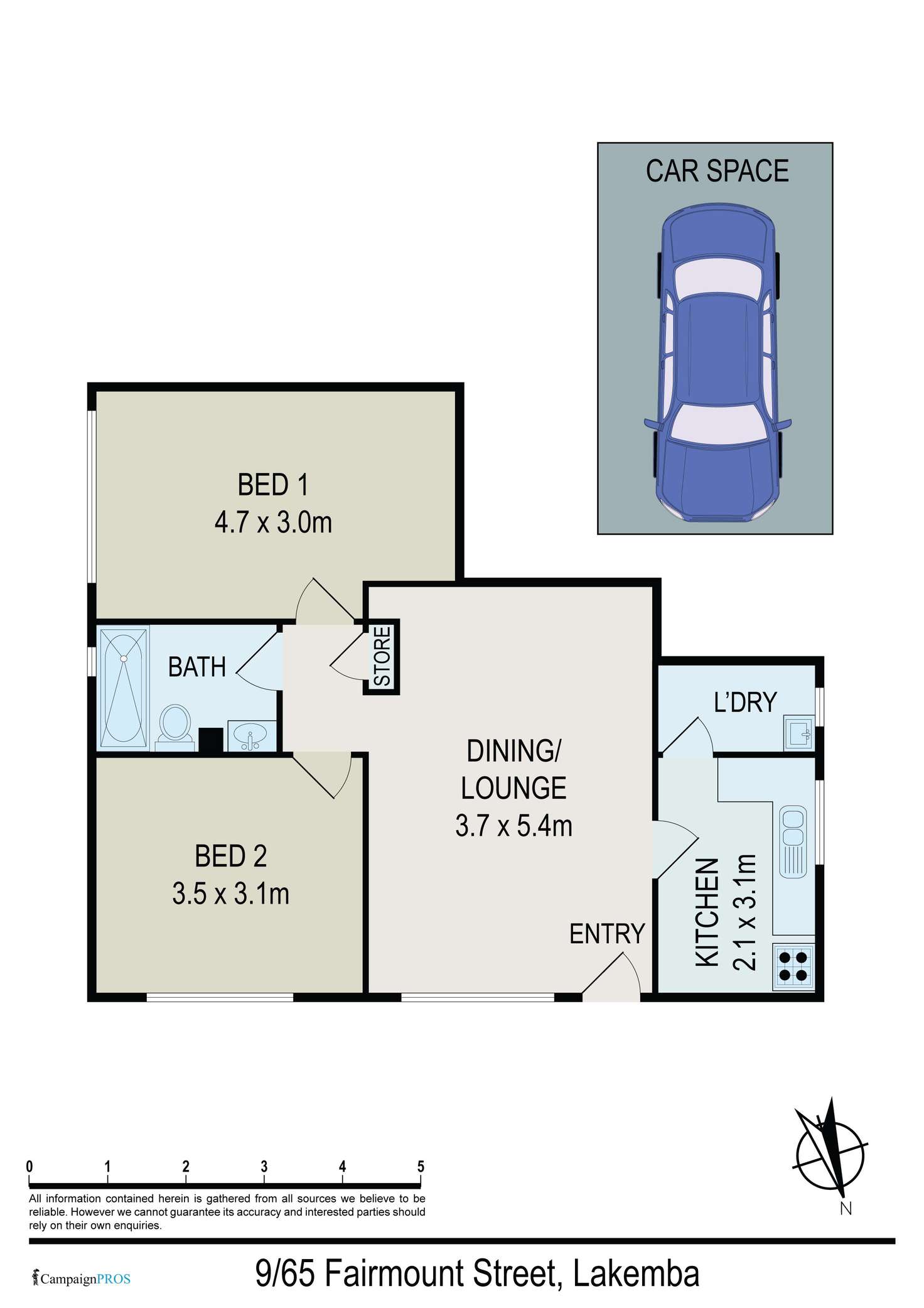 Floorplan of Homely unit listing, 9/65 Fairmount Street, Lakemba NSW 2195
