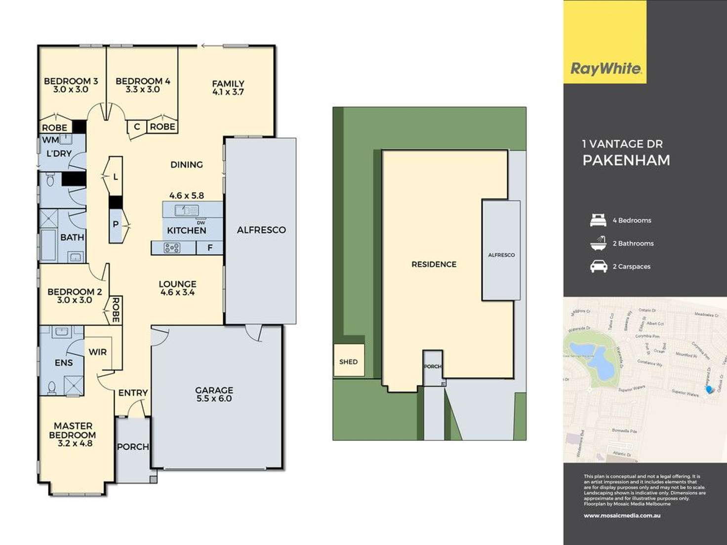 Floorplan of Homely house listing, 1 Vantage Drive, Pakenham VIC 3810