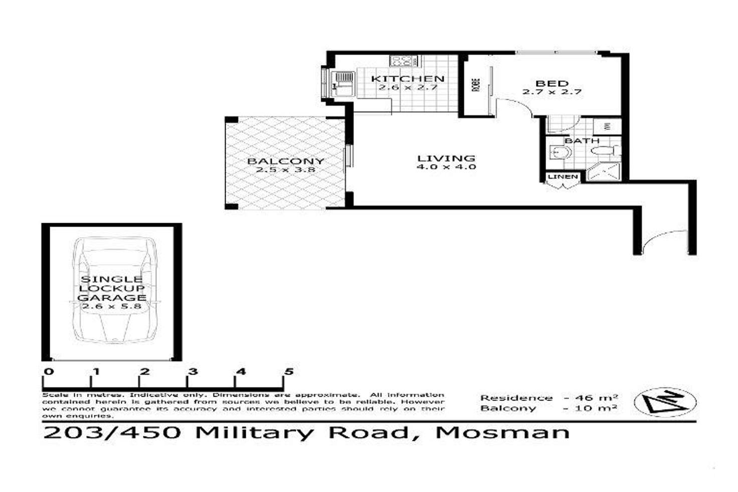 Floorplan of Homely apartment listing, 203/450 Military Road, Mosman NSW 2088