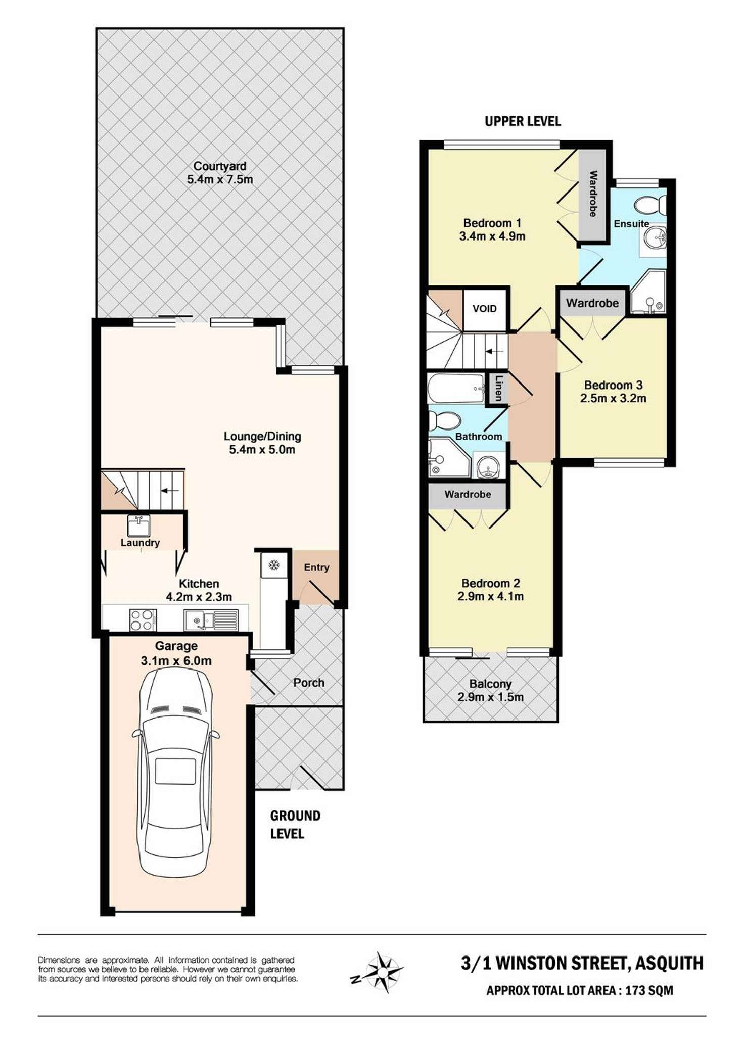 Floorplan of Homely townhouse listing, 3/1 Winston Street, Asquith NSW 2077