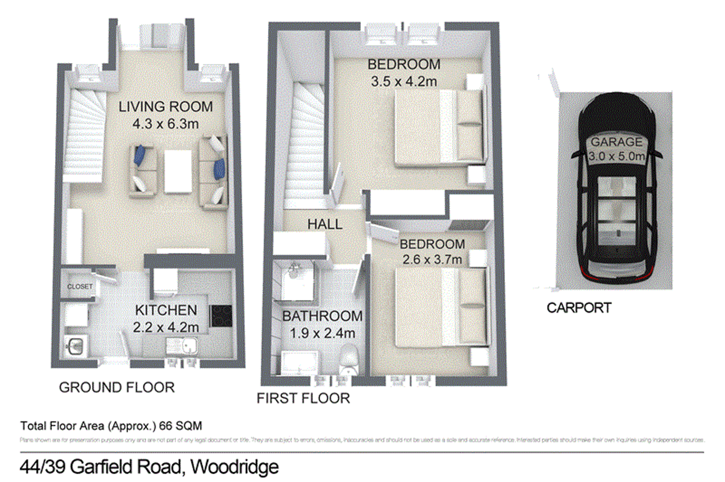 Floorplan of Homely townhouse listing, 44/39 Garfield Road, Woodridge QLD 4114