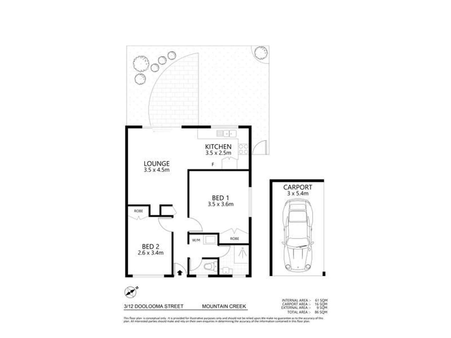 Floorplan of Homely unit listing, 3/12 Doolooma Street, Mountain Creek QLD 4557