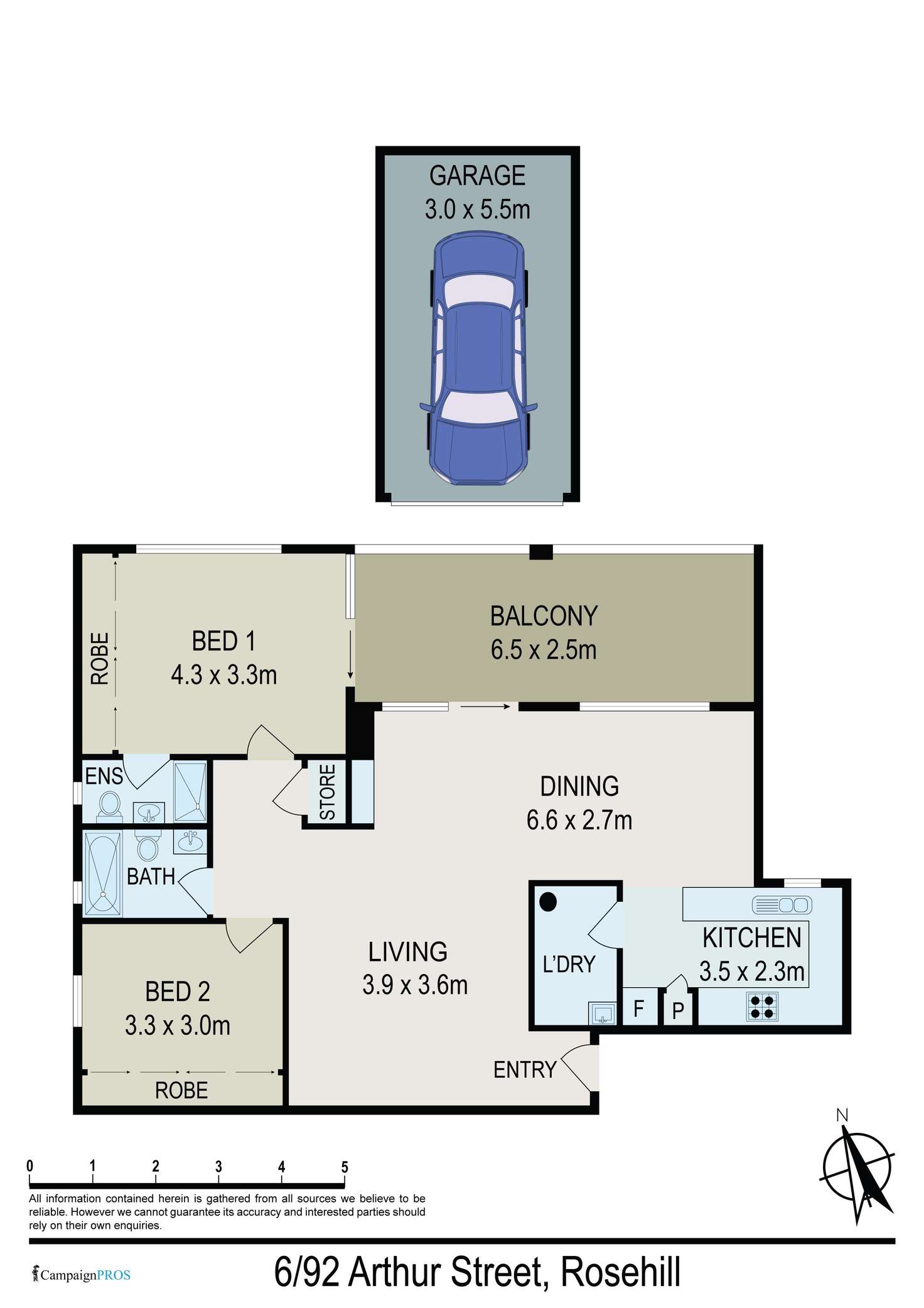 Floorplan of Homely unit listing, 6/92 Arthur Street, Rosehill NSW 2142
