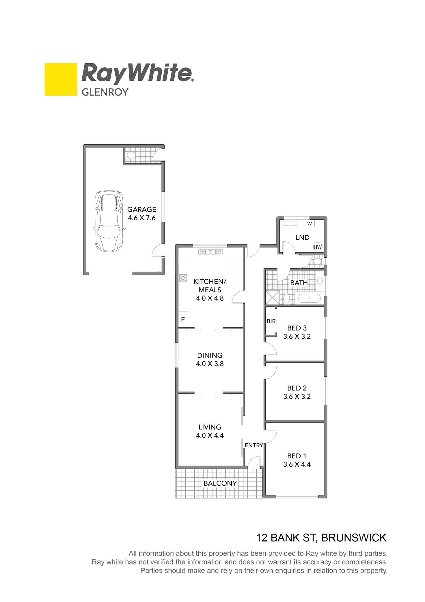 Floorplan of Homely house listing, 12 Bank Street, Brunswick VIC 3056